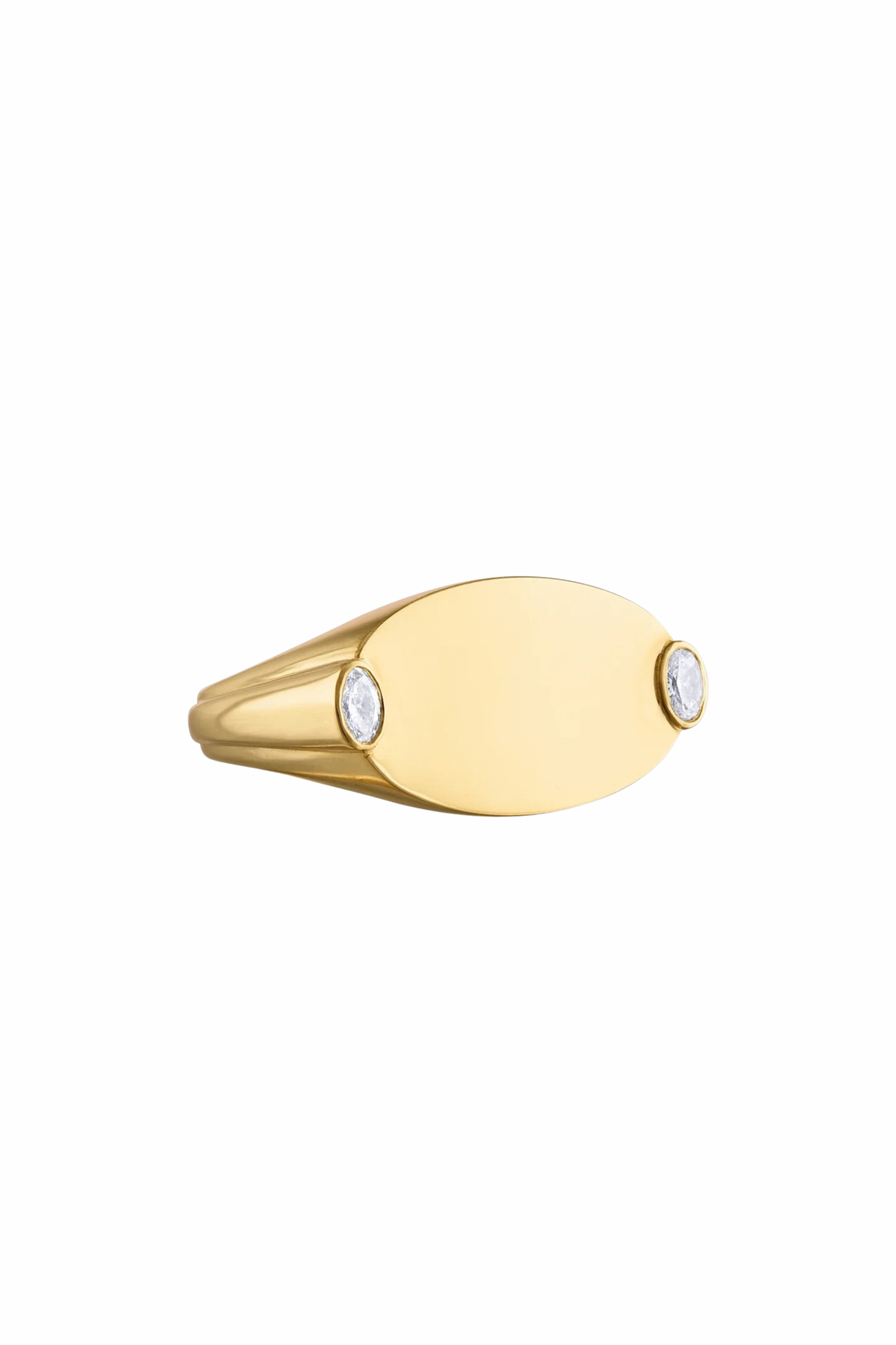 18k Oval gold/diamond signet Ring