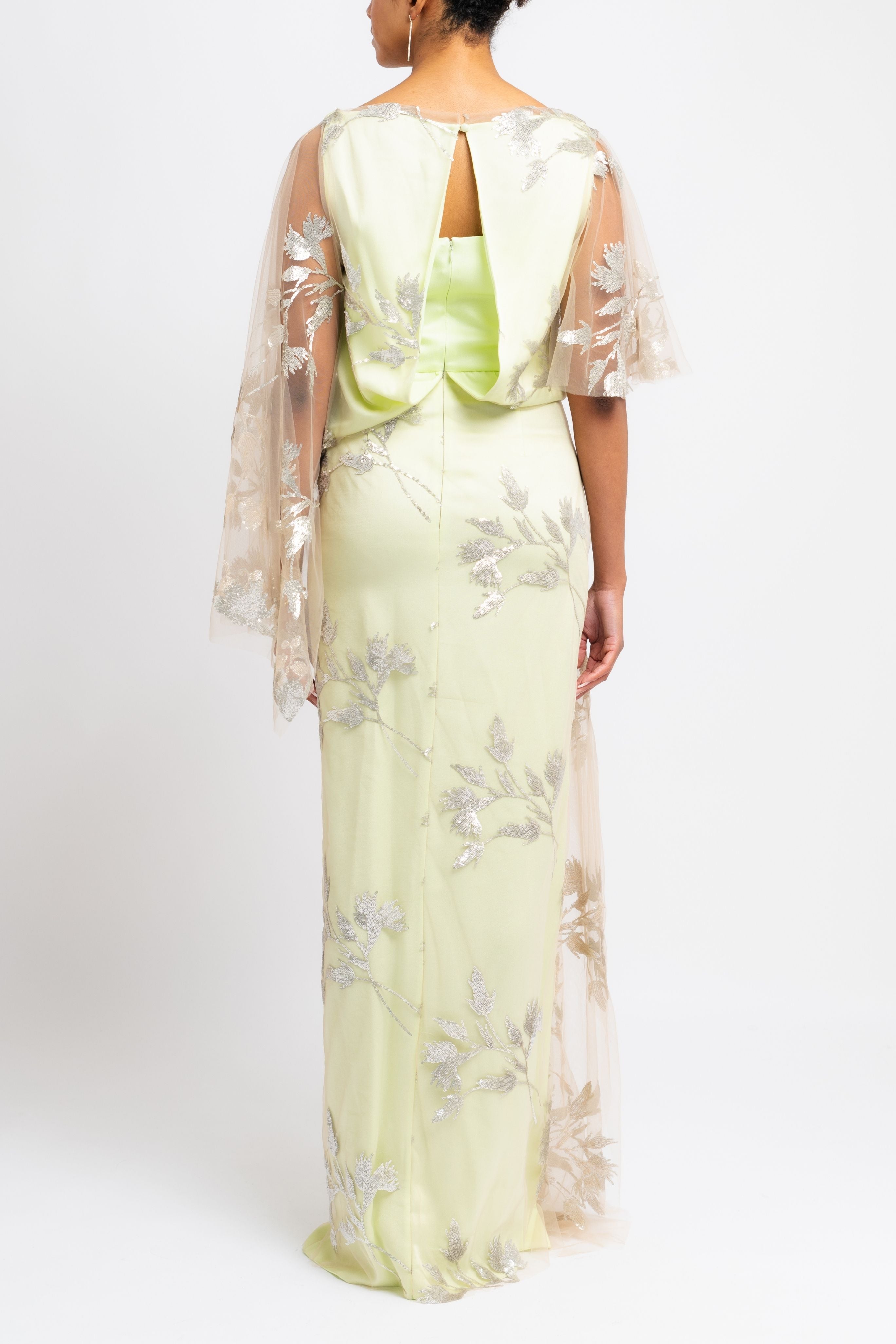 Short Sleeve Drape Gown