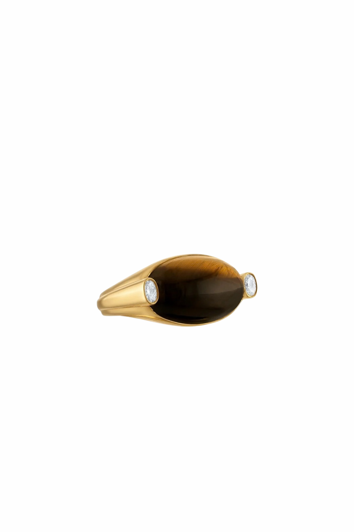 18k Oval Tigers Eye Signet Ring