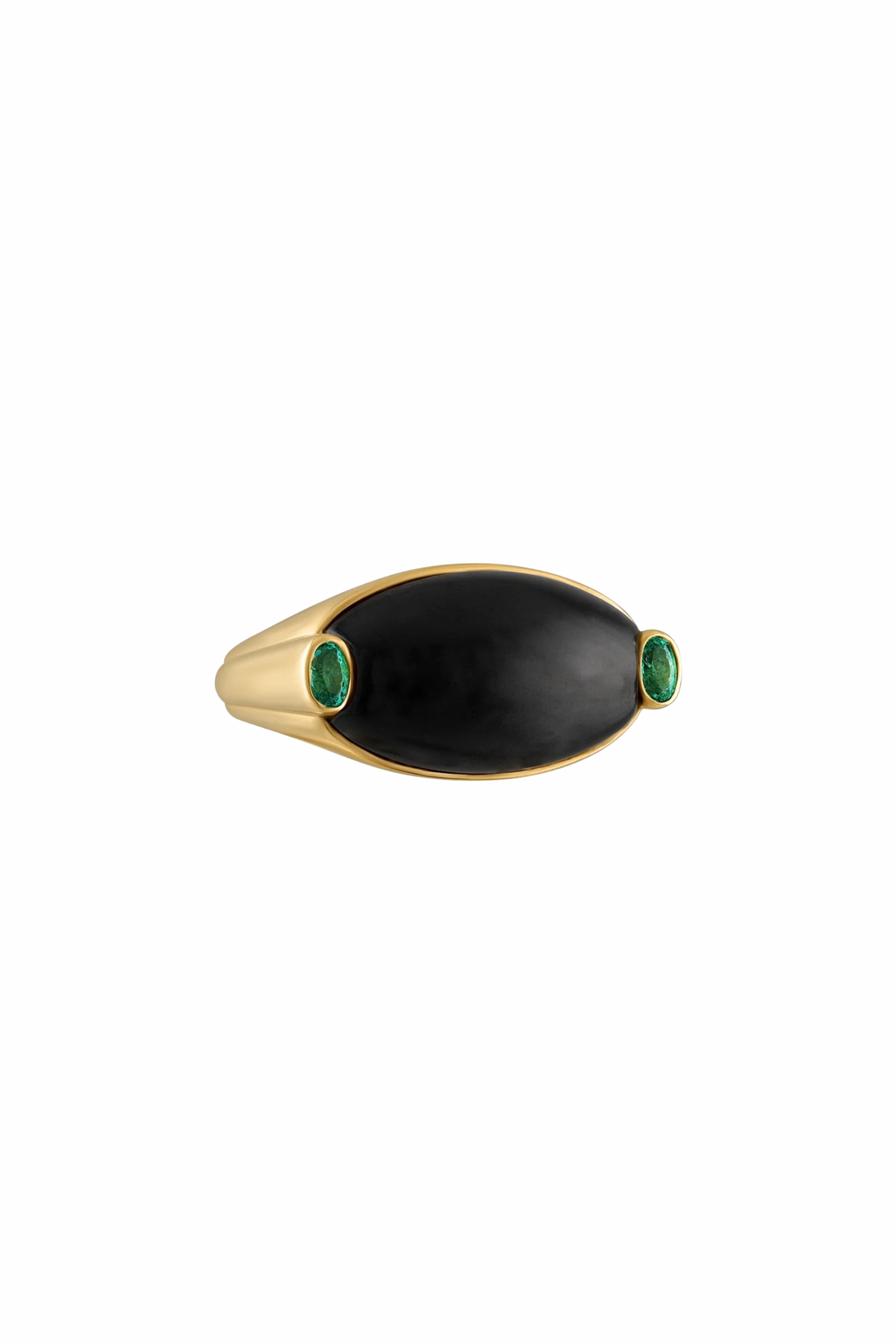 18k Oval Black Onyx Signet Ring