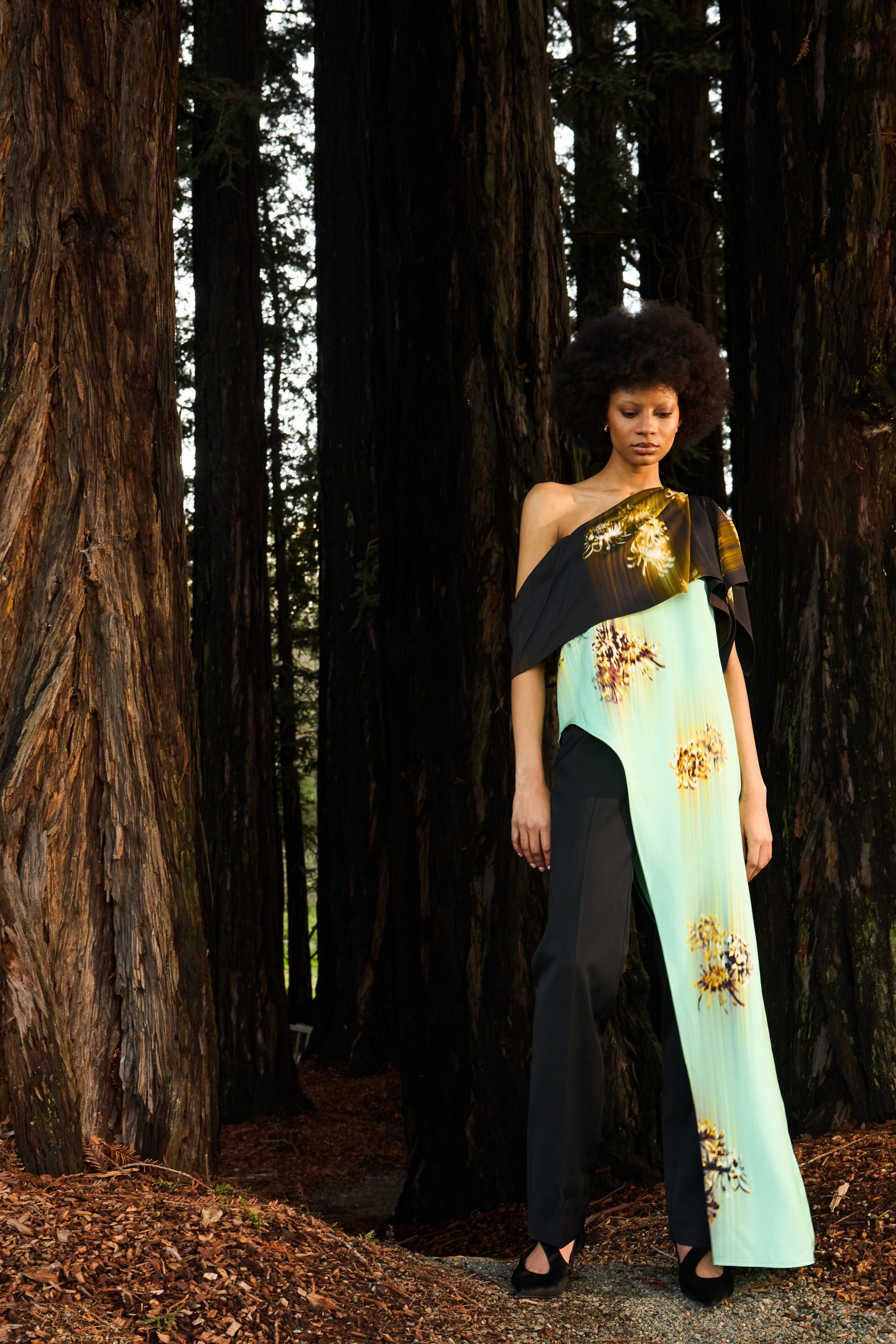 Haya Top in Printed Viscose Cady