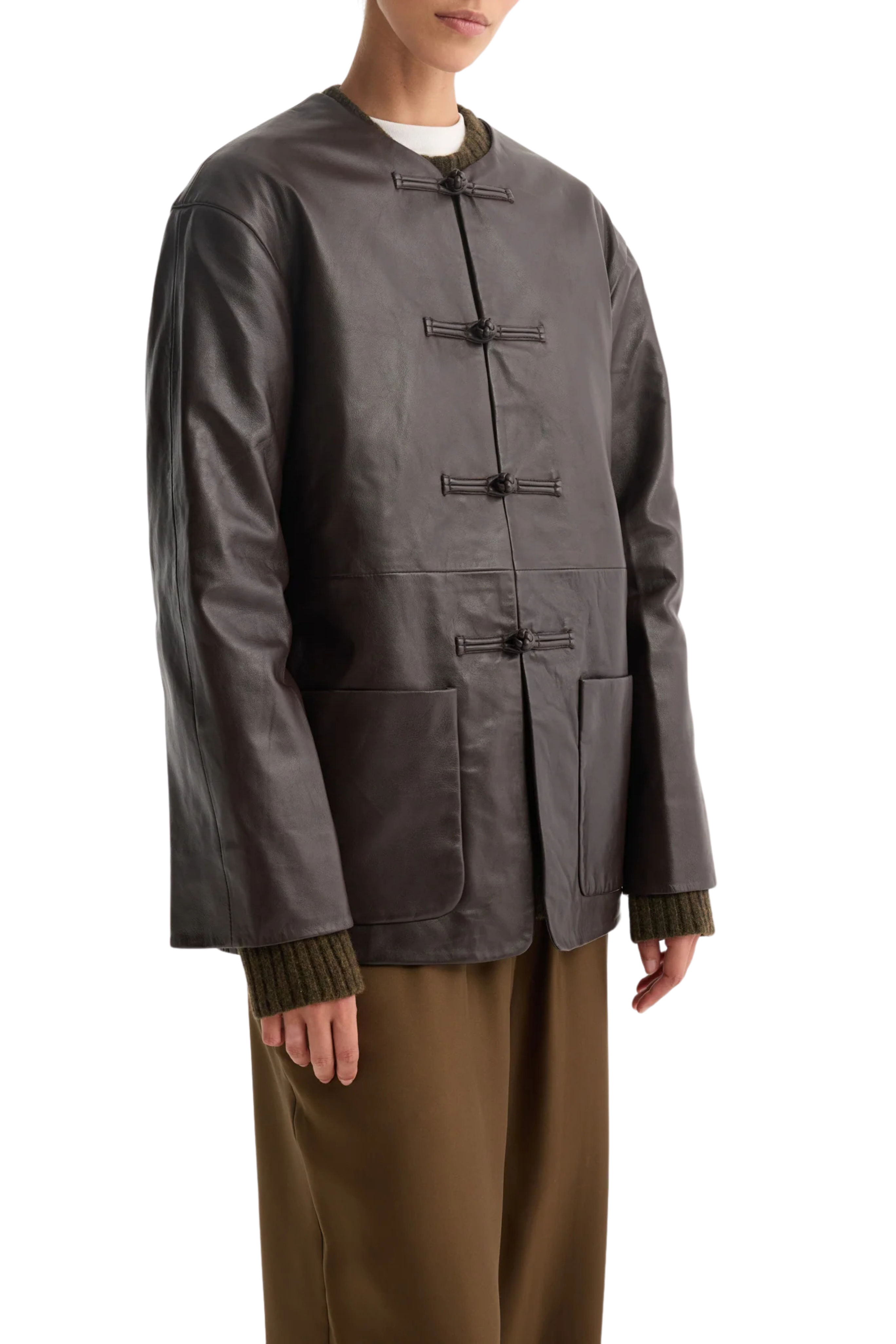 Mandarin Leather Jacket