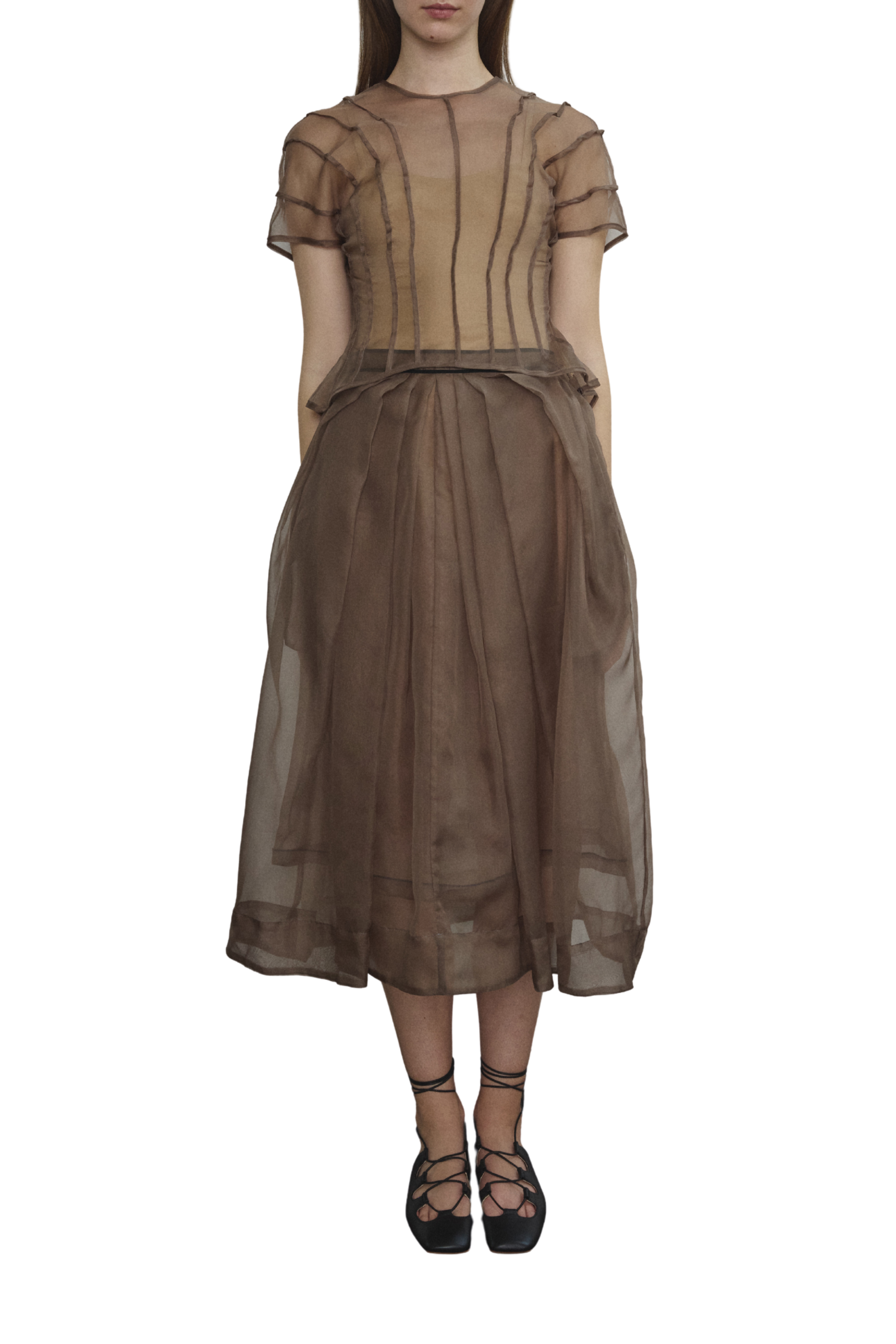 Brise Organza Midi Skirt