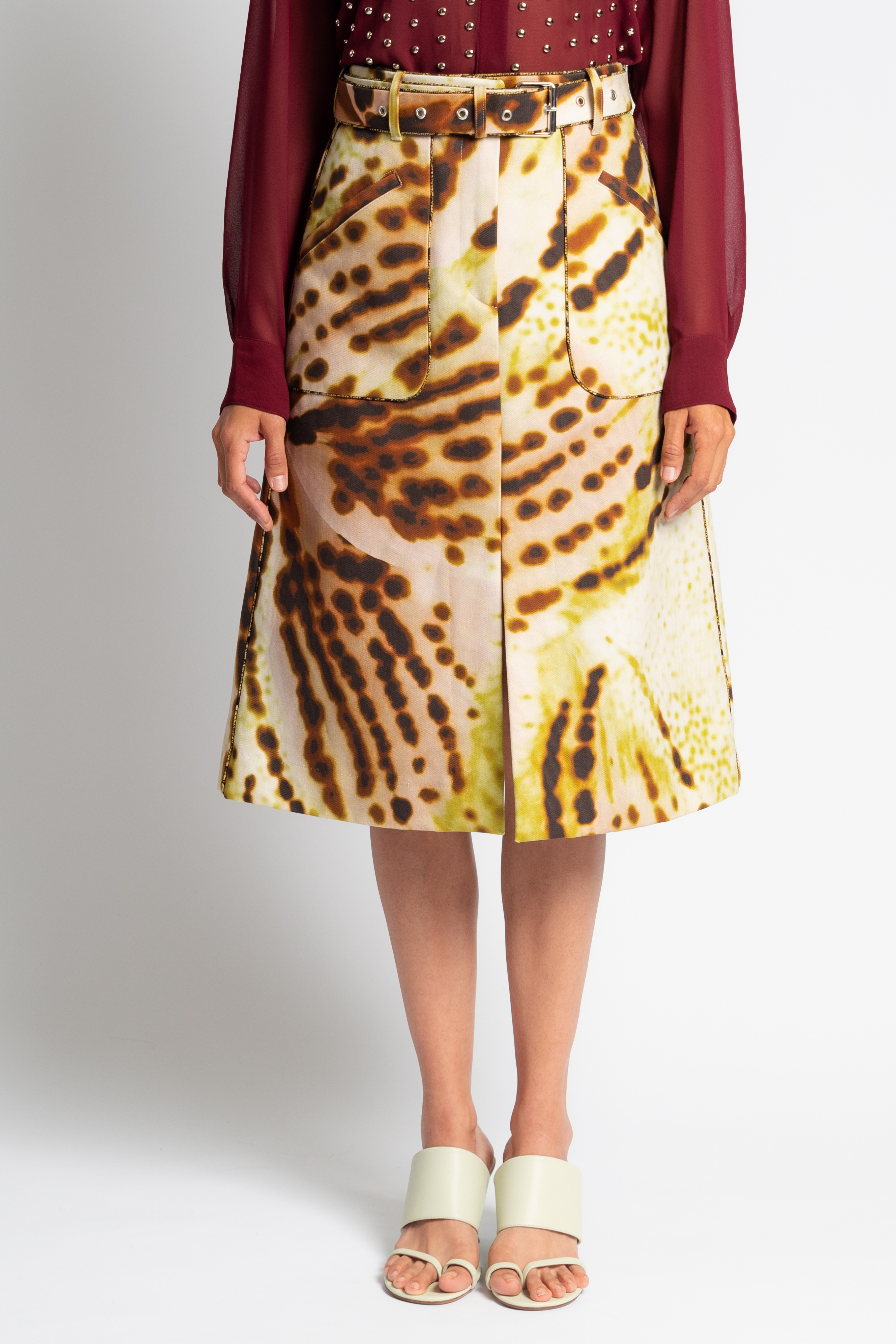 Sheraz Belted Print Skirt