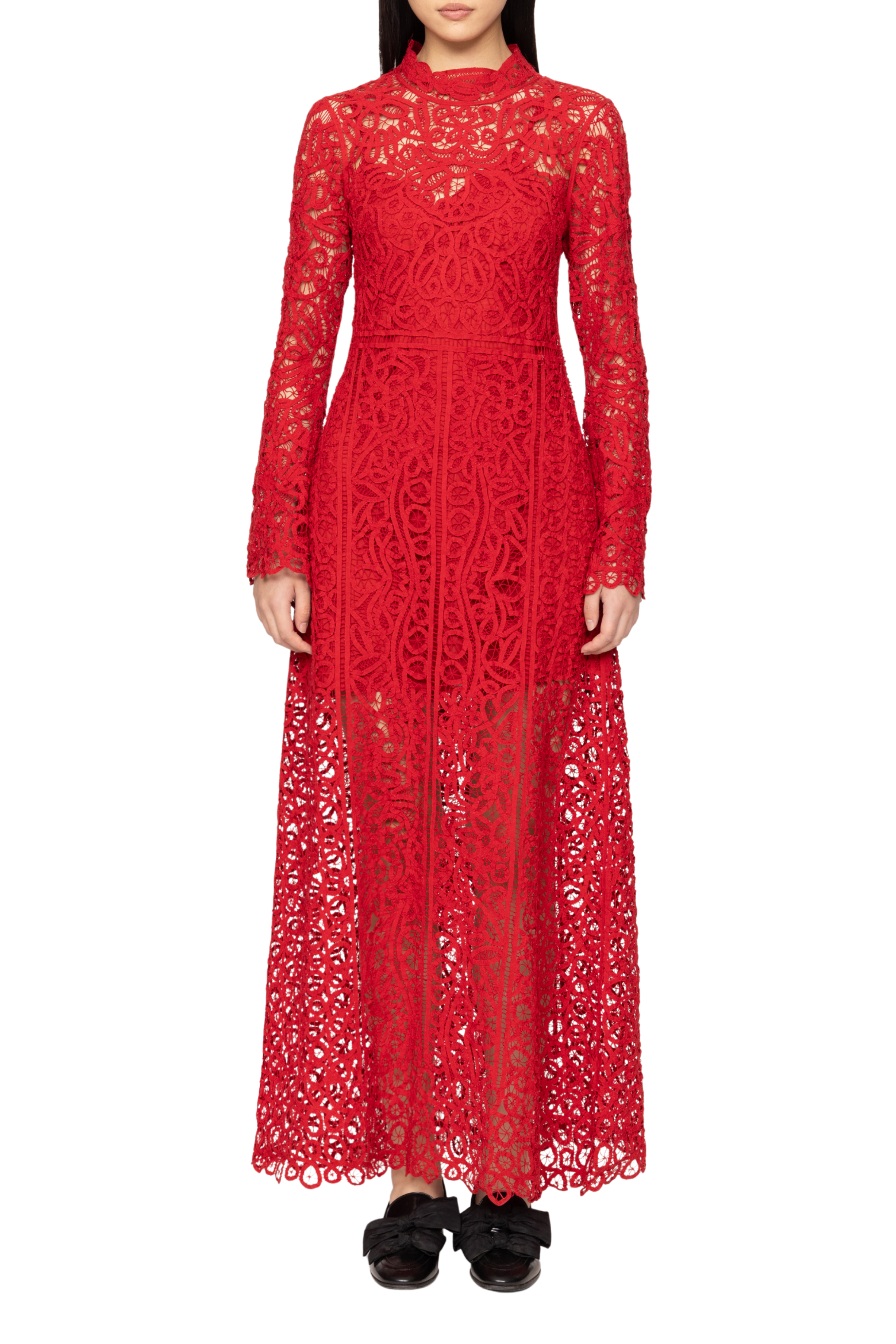 Adelina Battenberg Lace Maxi Dress