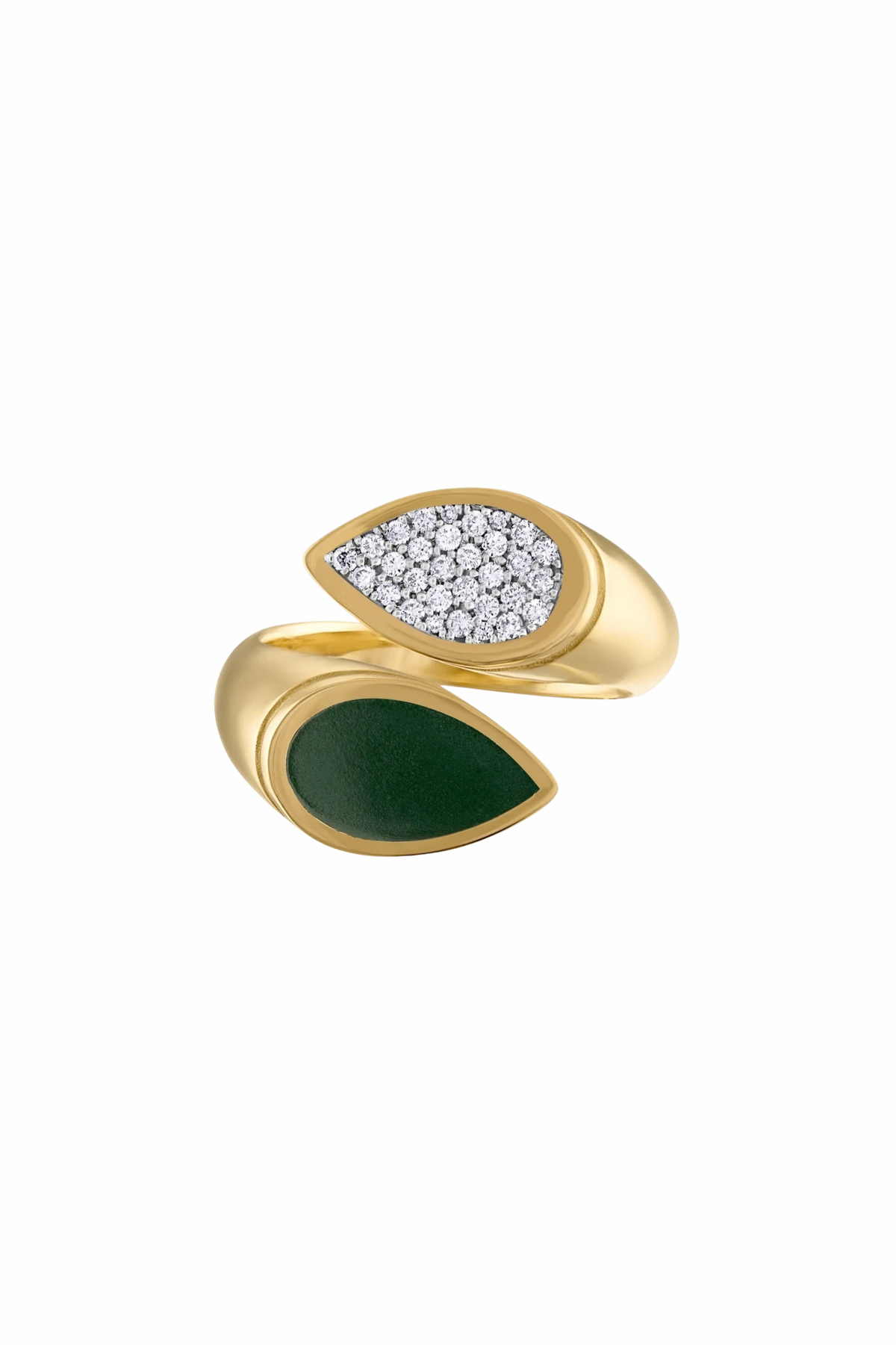 18k Moi et Toi pave/enamel Ring