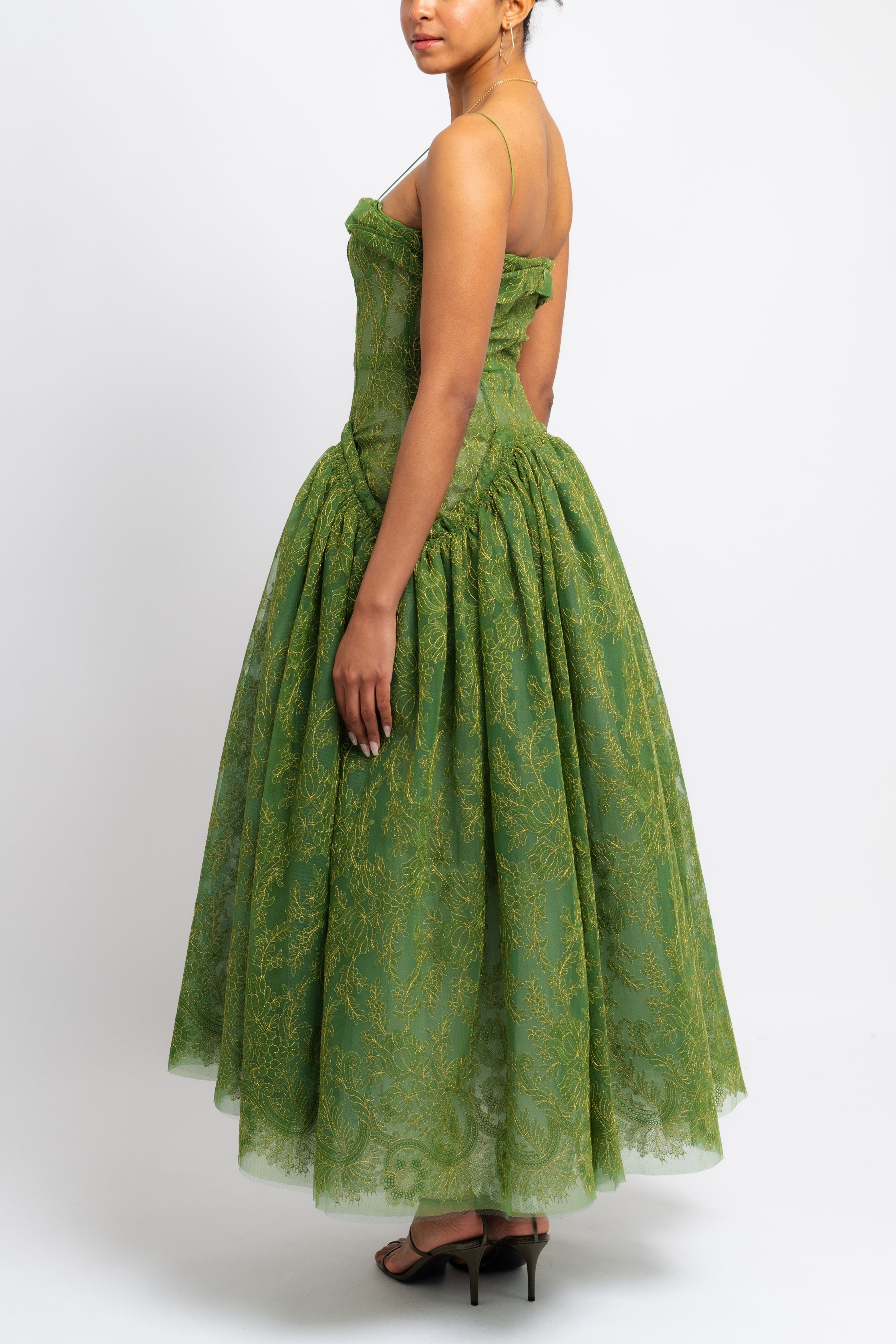 Sleeveless Full Skirt Midi Dress