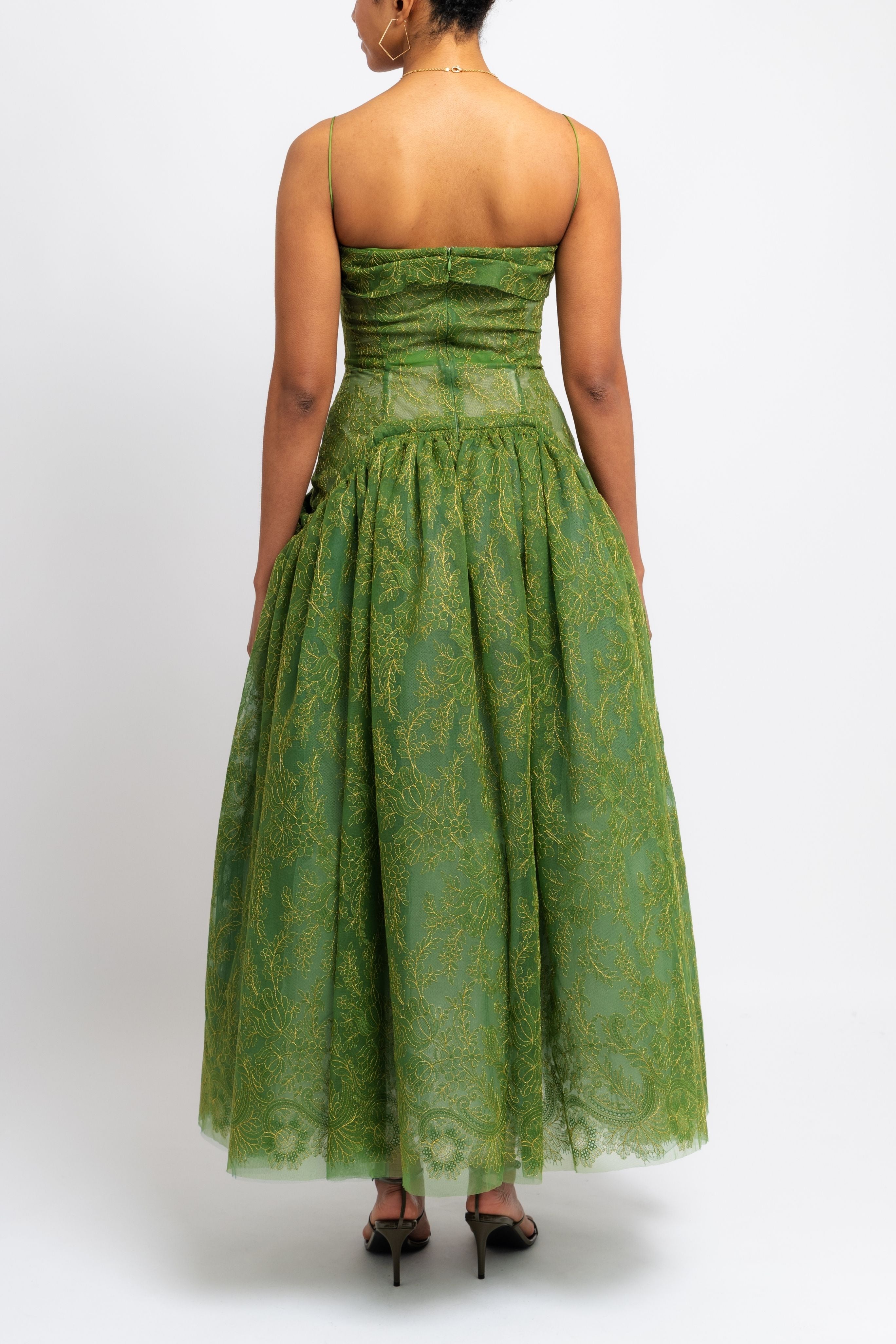 Sleeveless Full Skirt Midi Dress