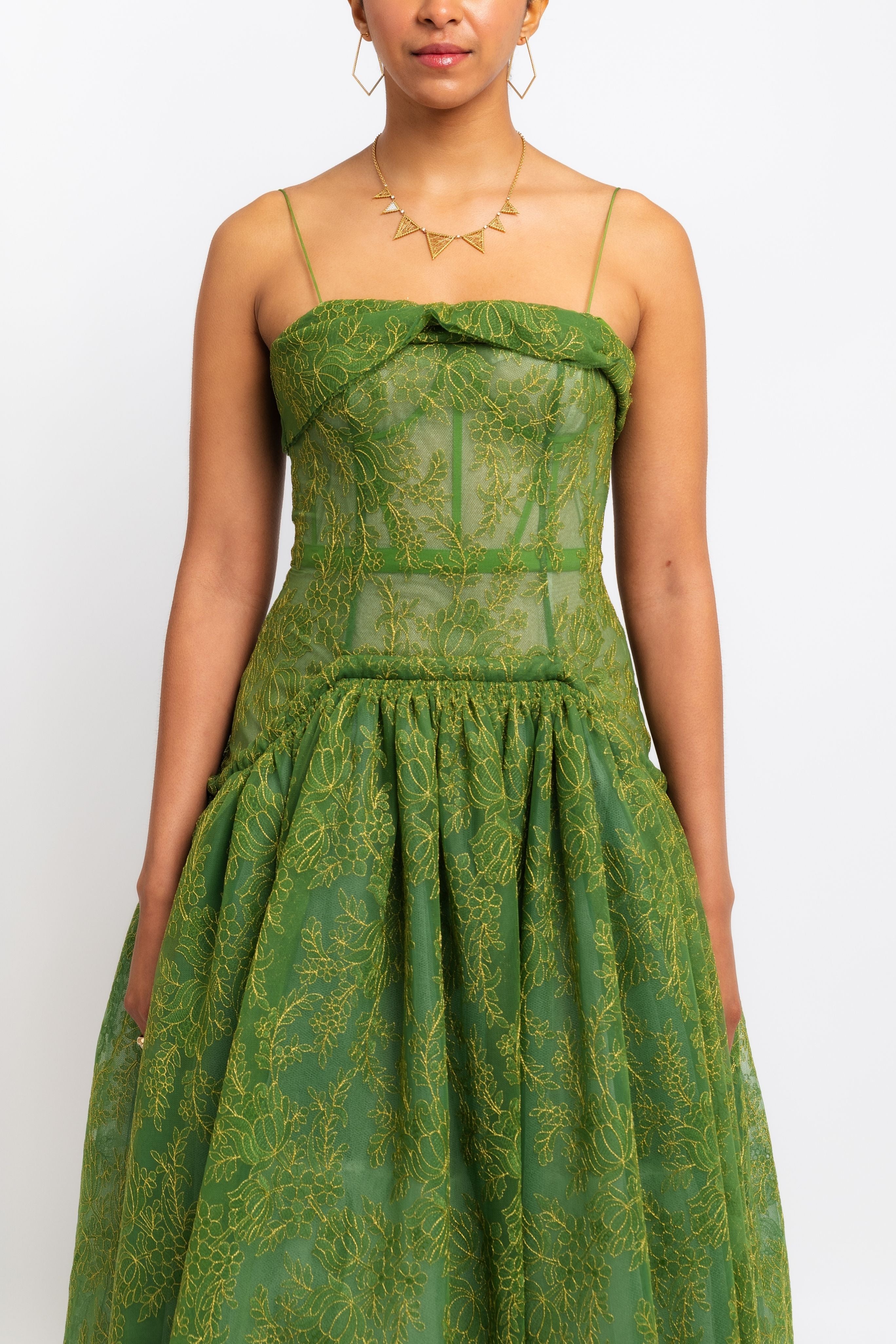 Sleeveless Full Skirt Midi Dress