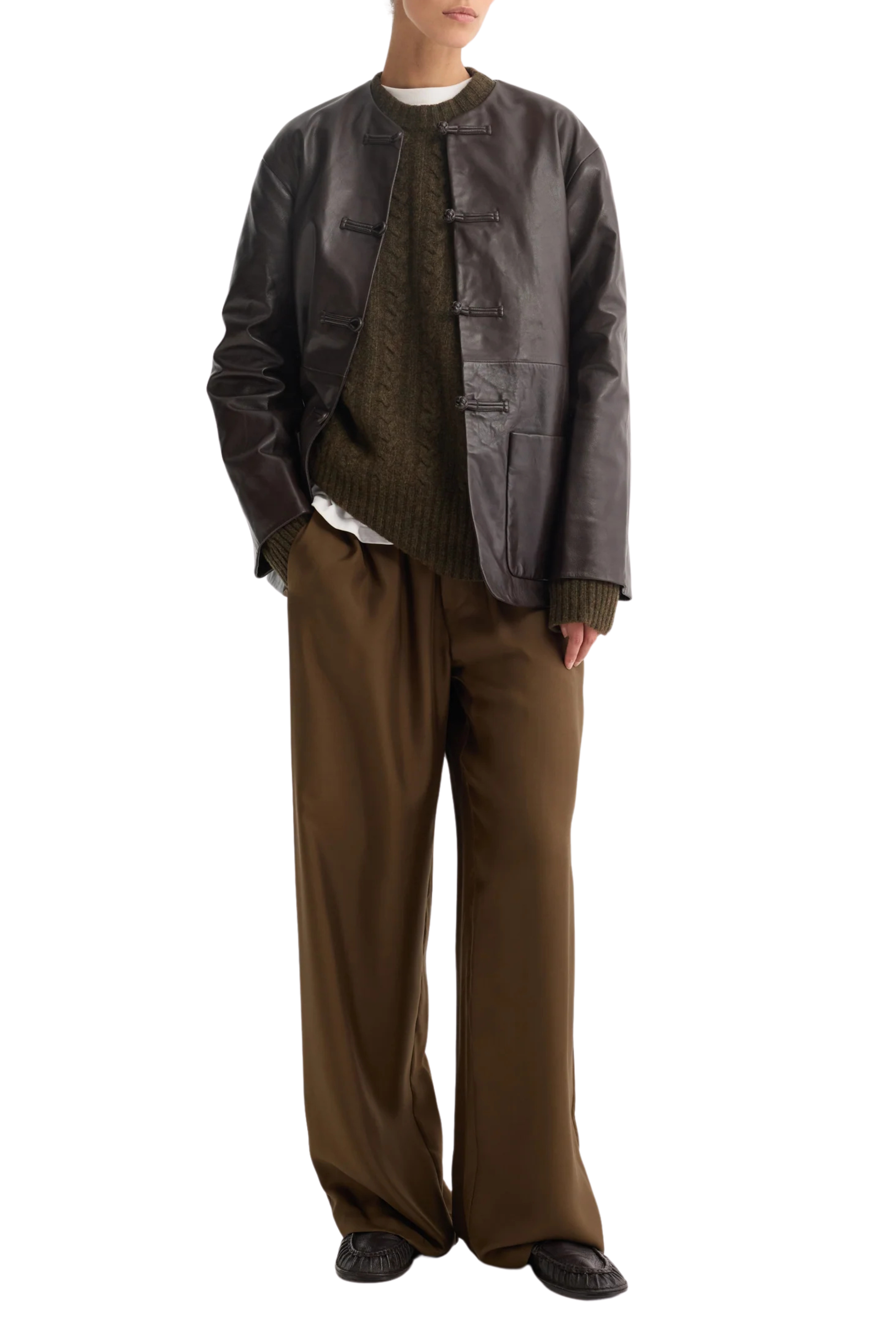 Mandarin Leather Jacket
