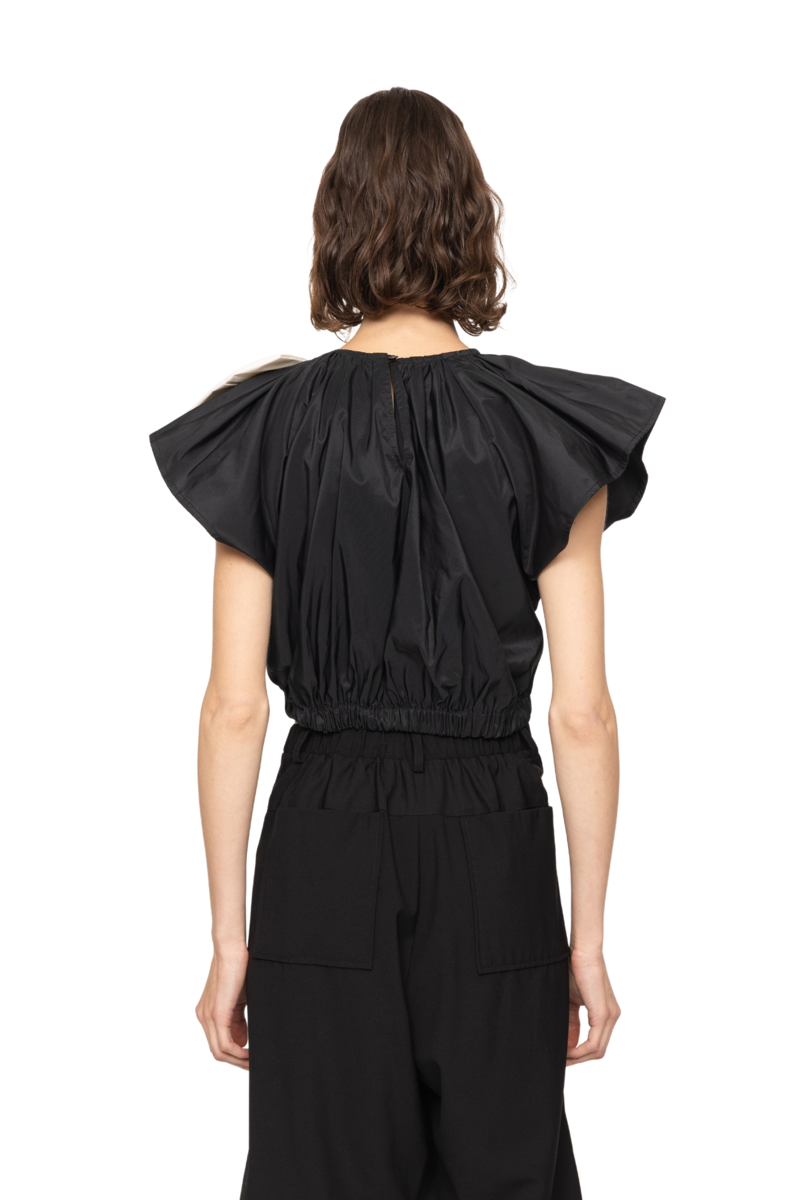 Laurie Solid Flutter Sleeve Top