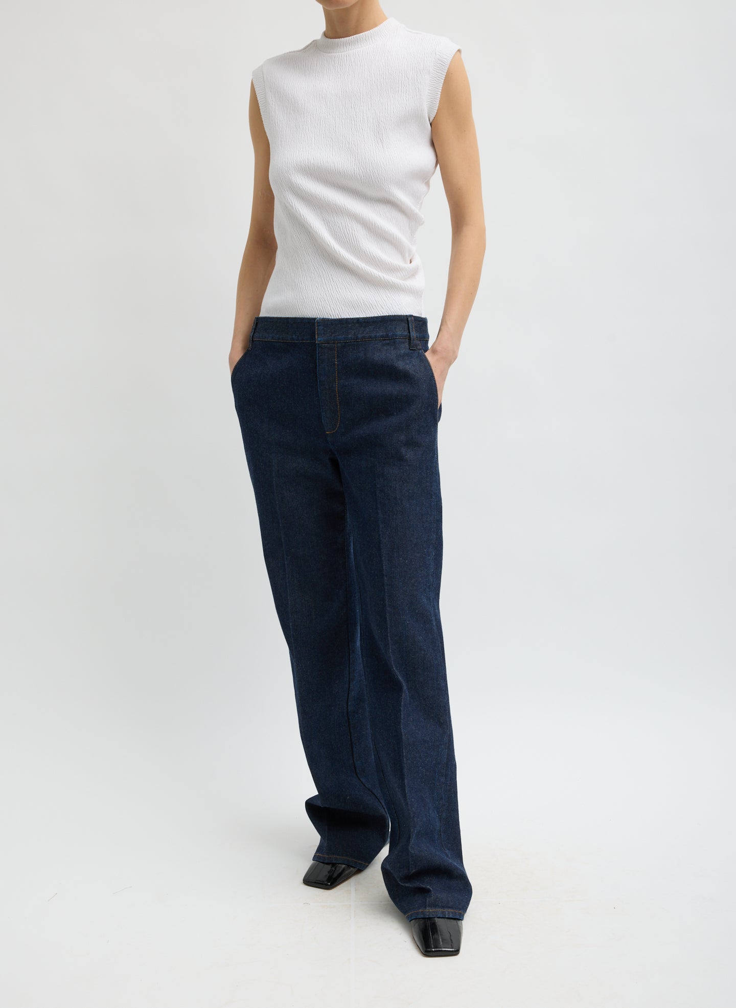 INDIGO DENIM PAT TROUSER JEAN