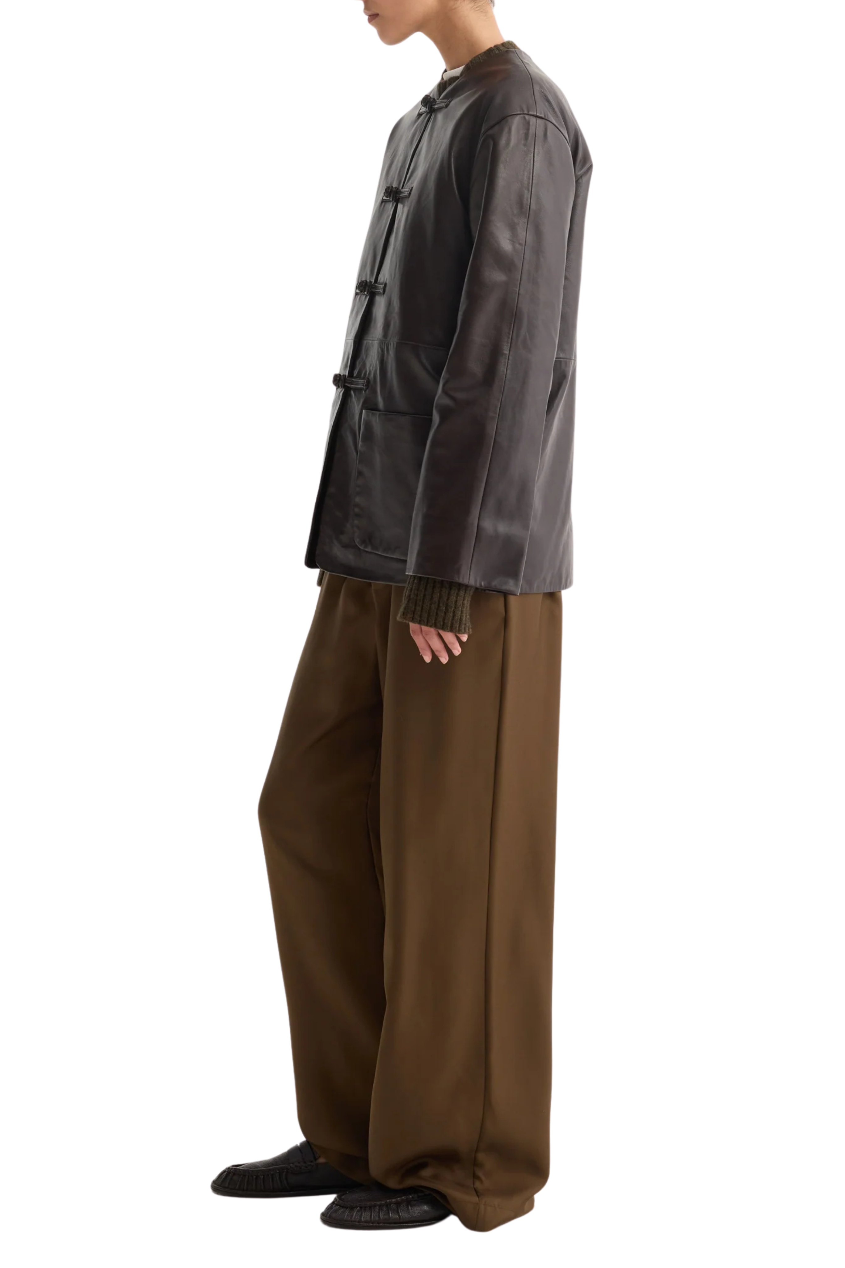 Mandarin Leather Jacket