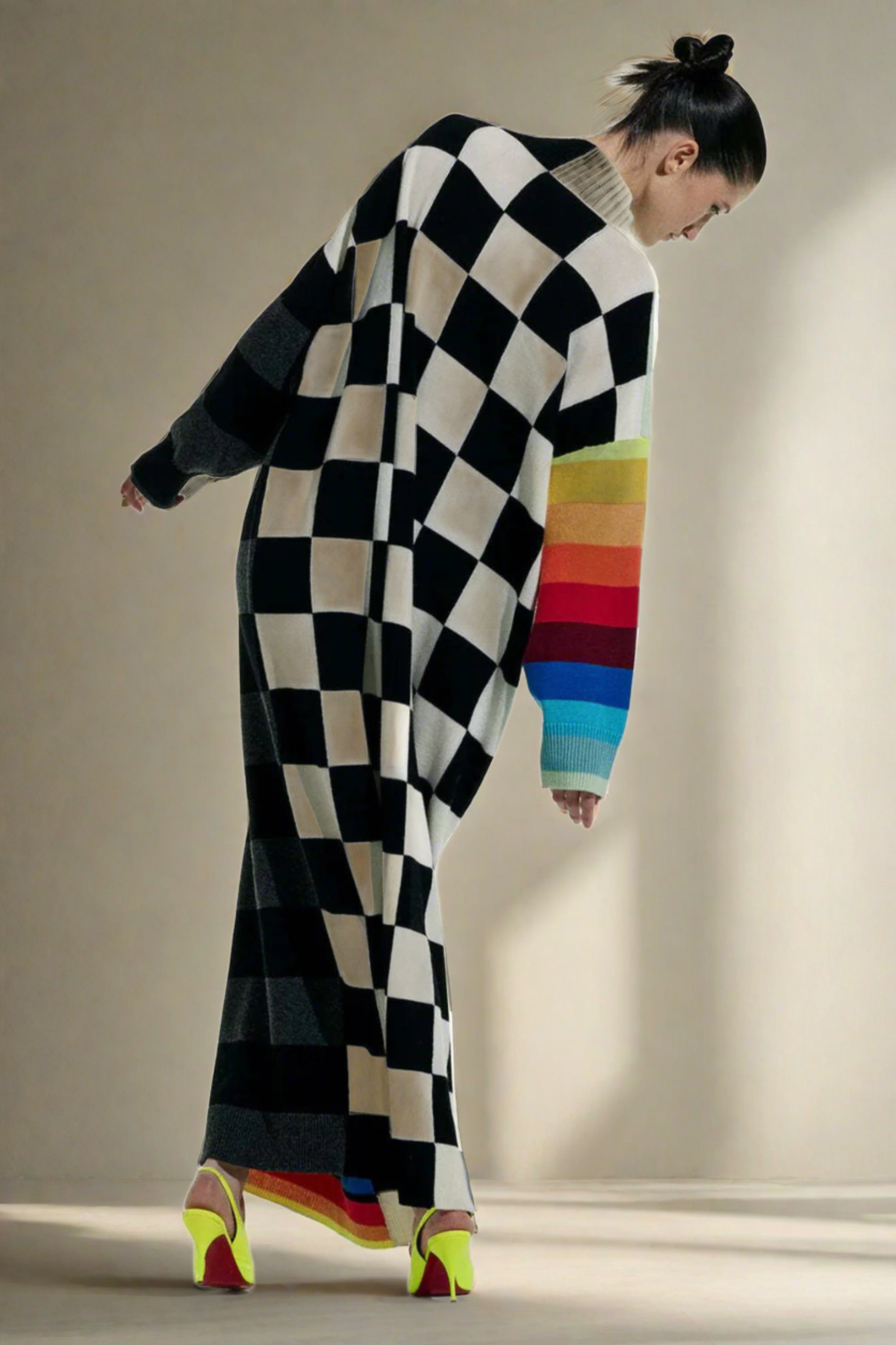 CHRISTOPHER JOHN ROGERS Oversized Stripe Mock Neck Sweater Dress
