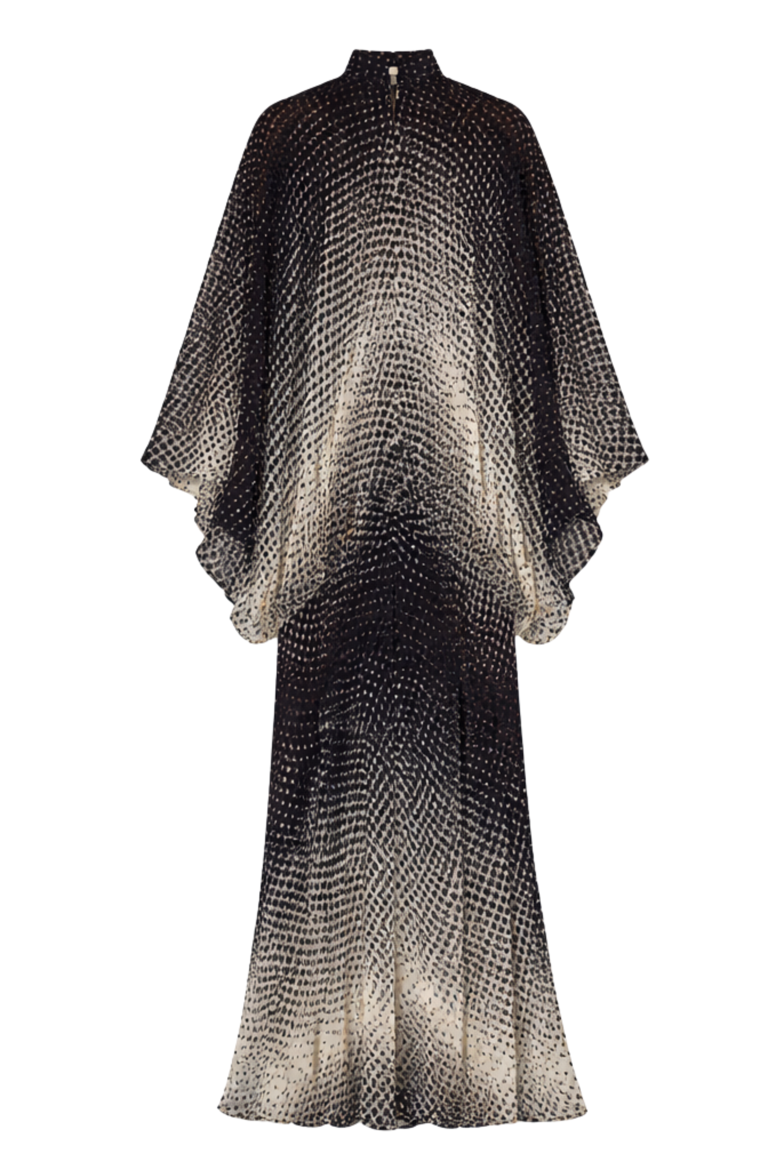 Sheer Halftone Wiggle Dot Batwing Sleeve Caftan
