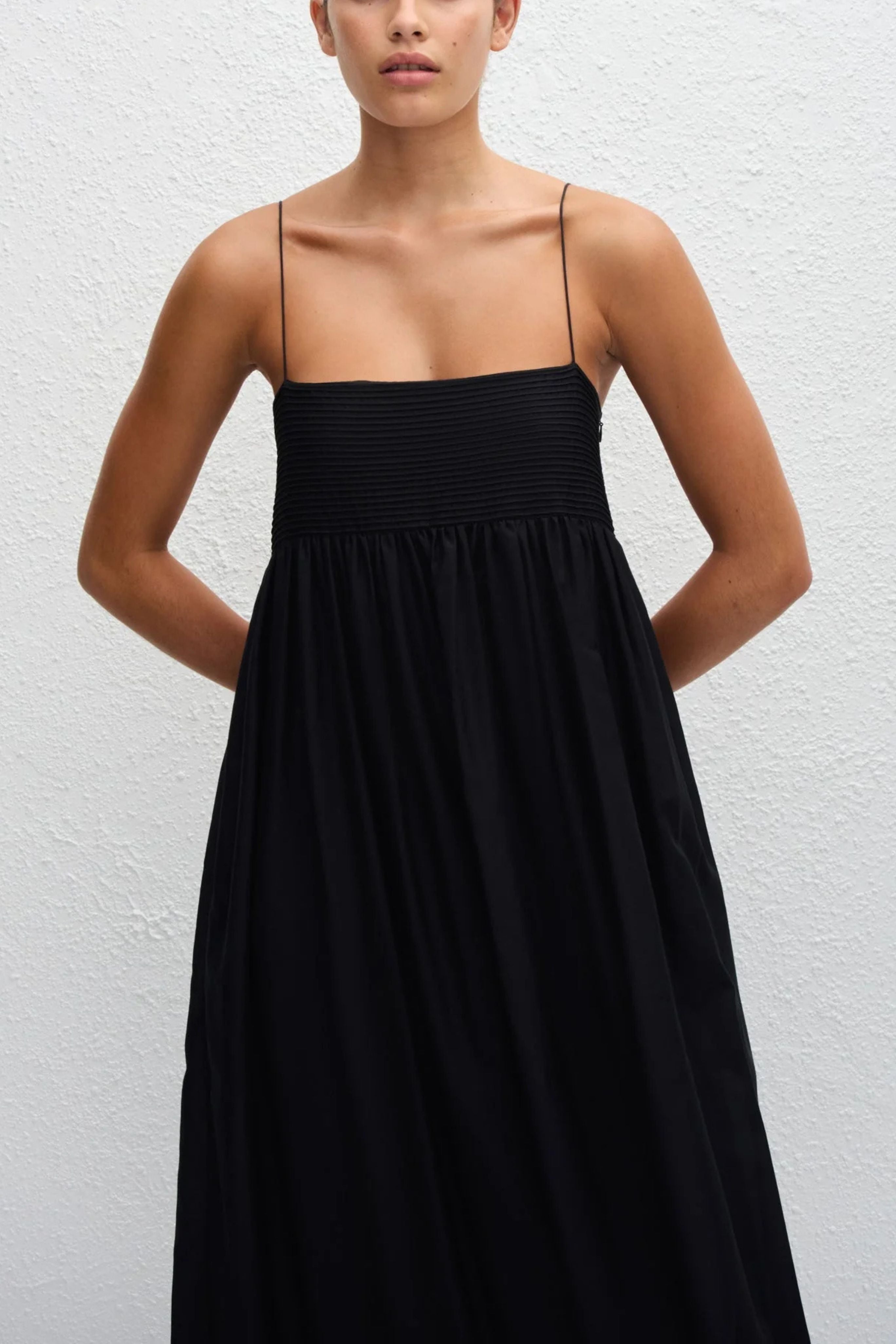 Empire Pintuck Bodice Dress