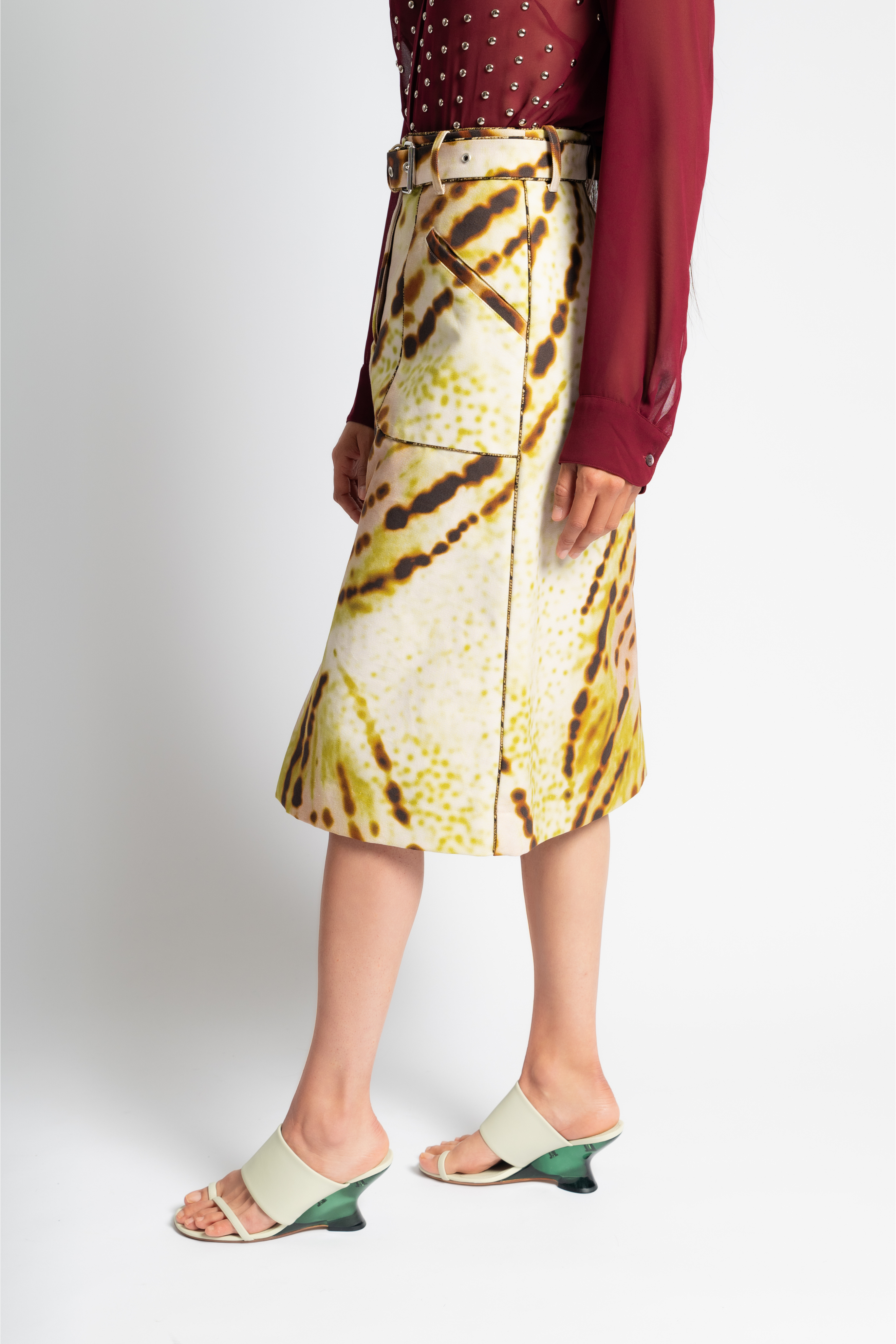Sheraz Belted Print Skirt