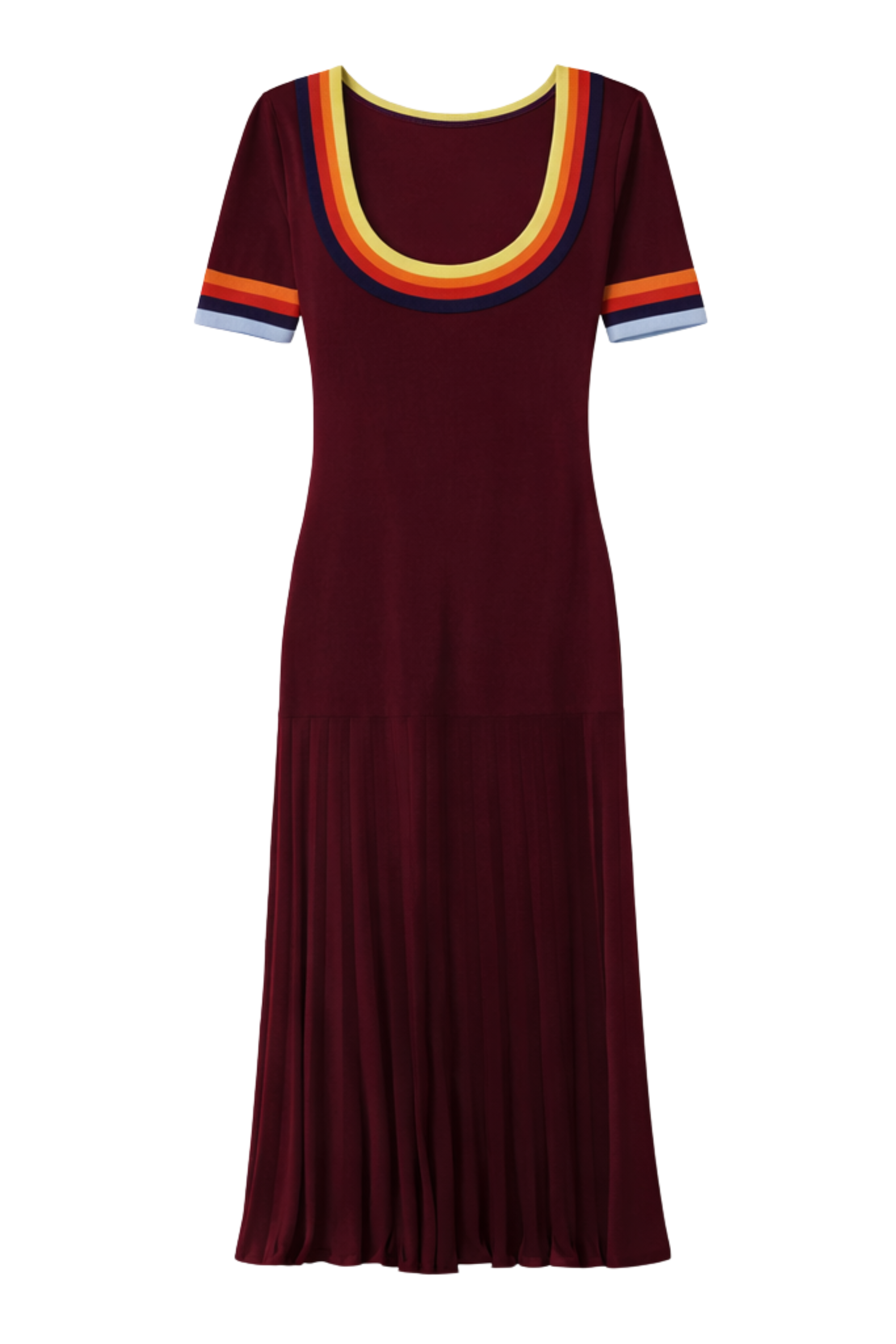 Saucer Neck Short Sleeve Maxi Dress