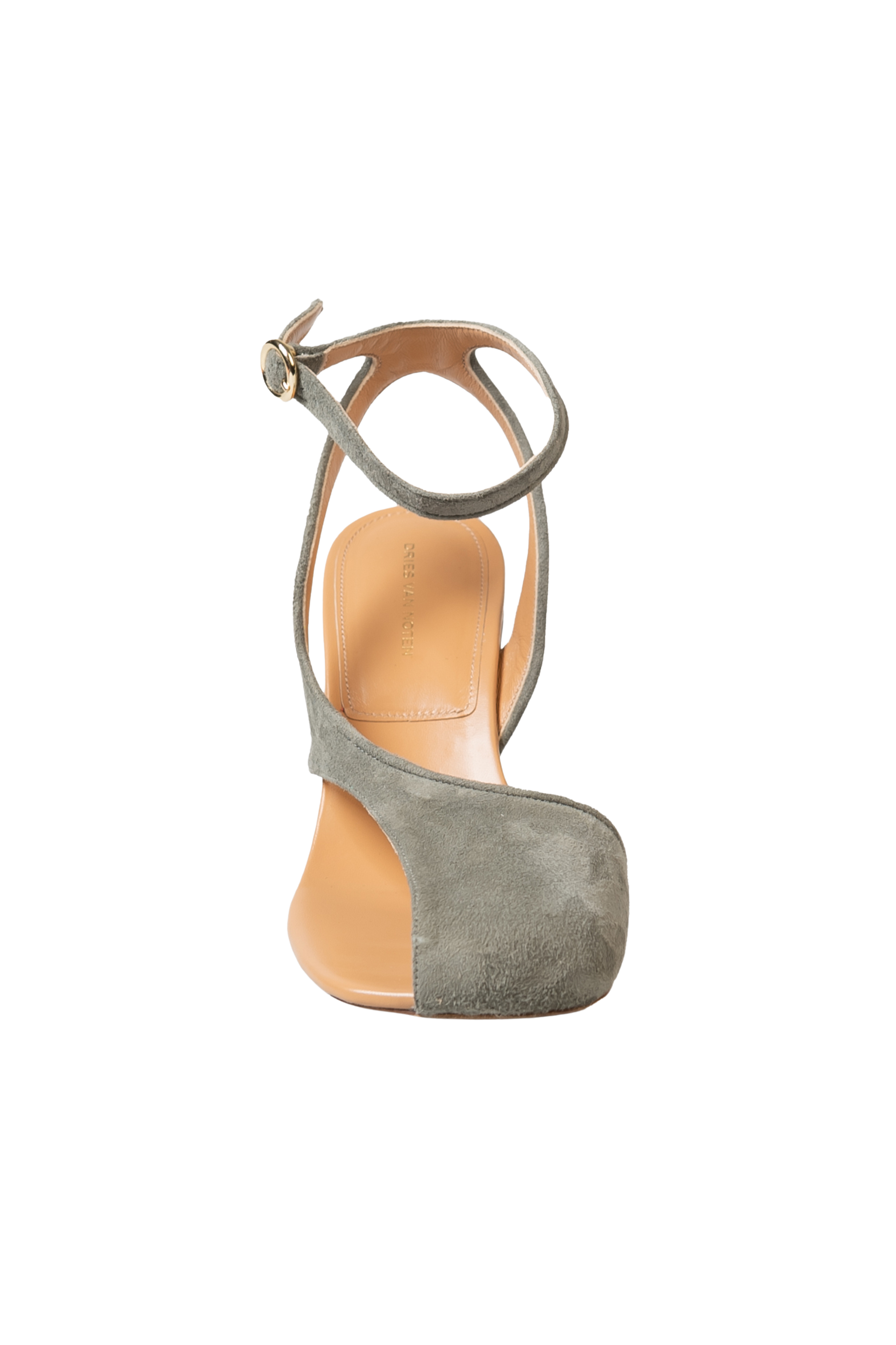 Virgo Asymmetric Sandal in Light Grey Suede
