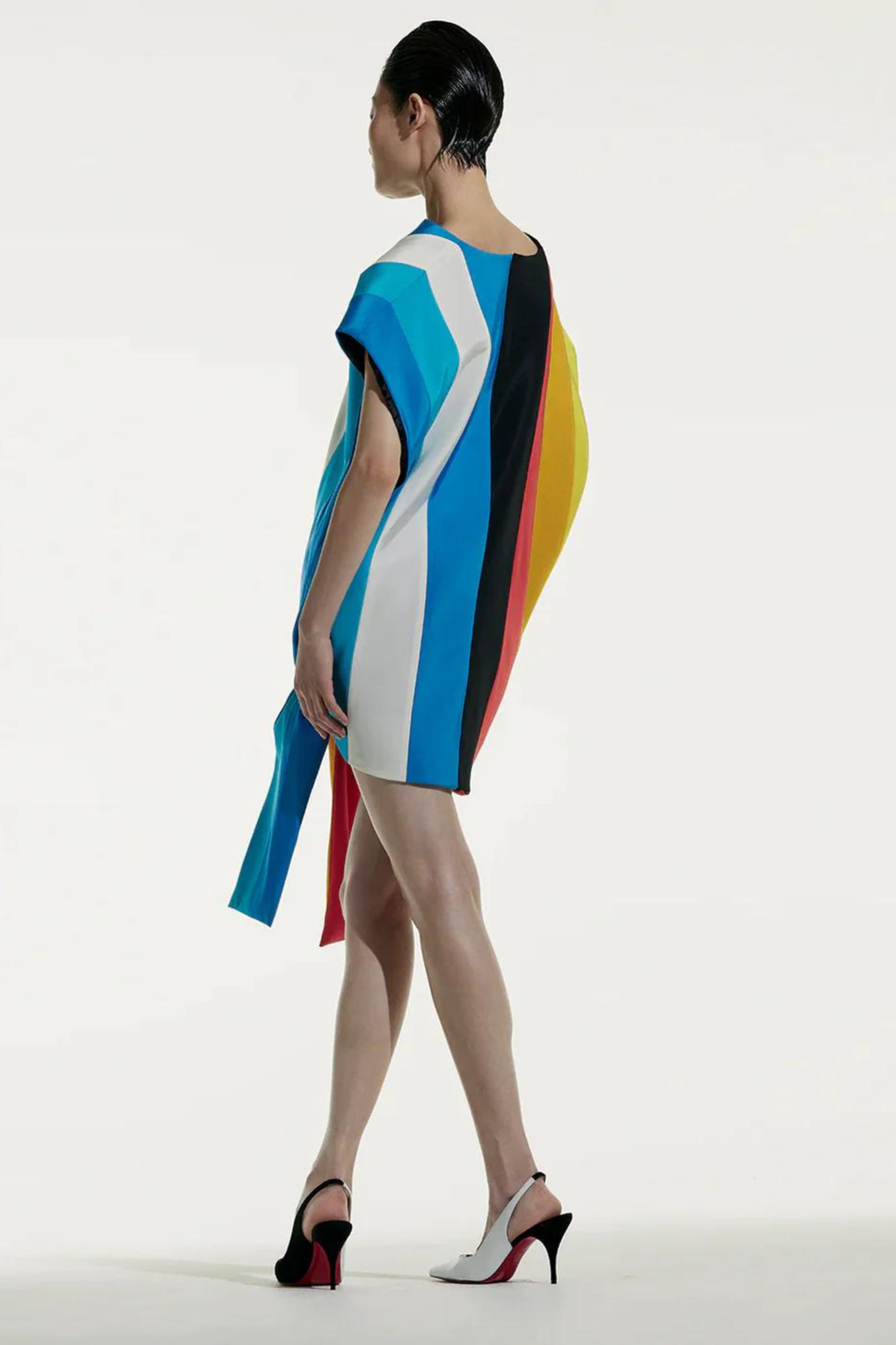 CHRISTOPHER JOHN ROGERS Stripe Tie Front Mini Dress