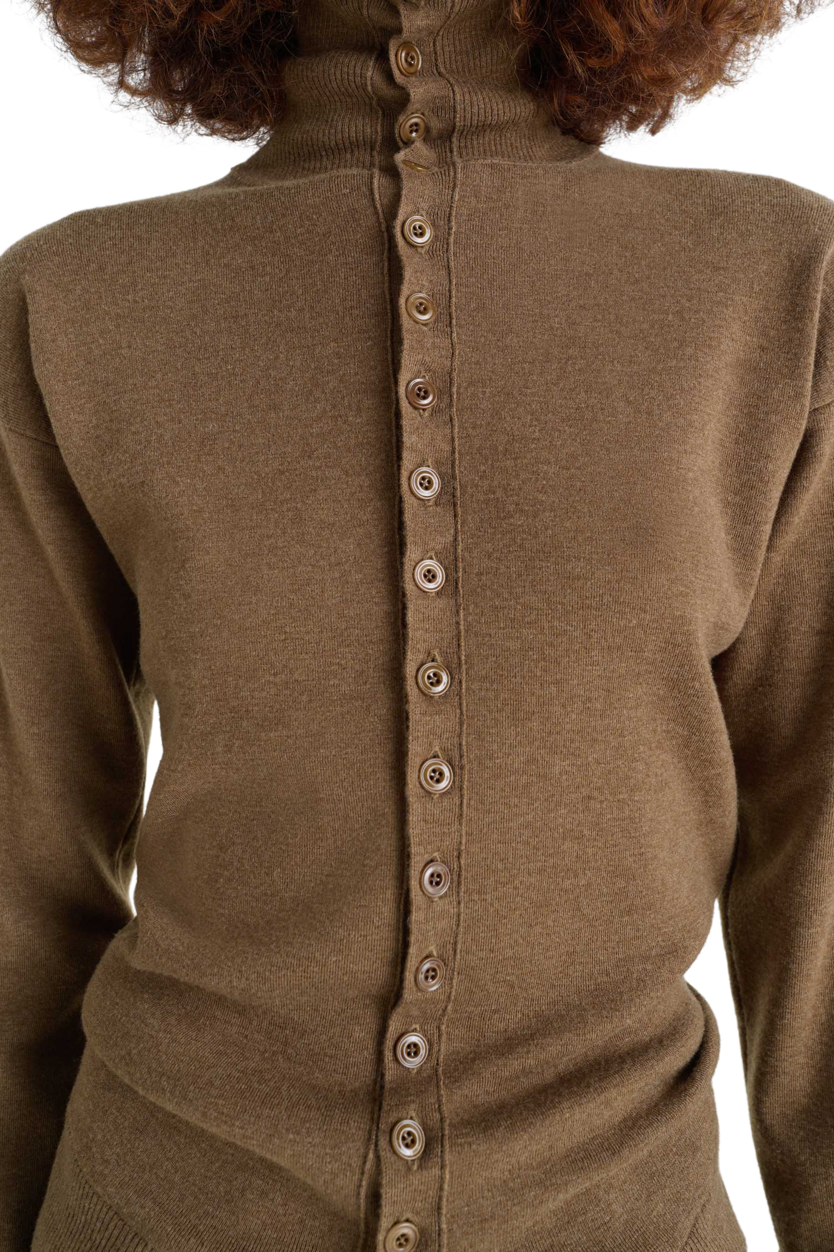 Buttoned Fitted Cardigan