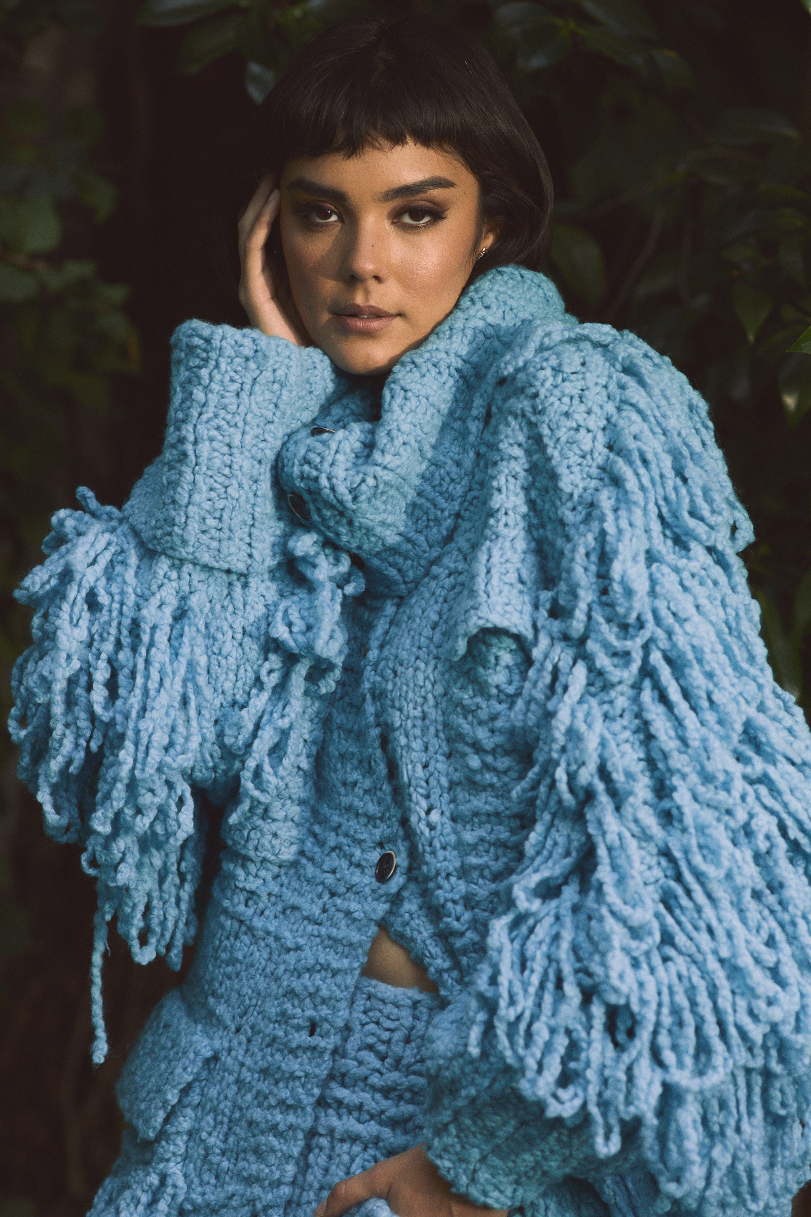 CHRISTOPHER JOHN ROGERS Giant Handknit Fringe Sweater Jacket