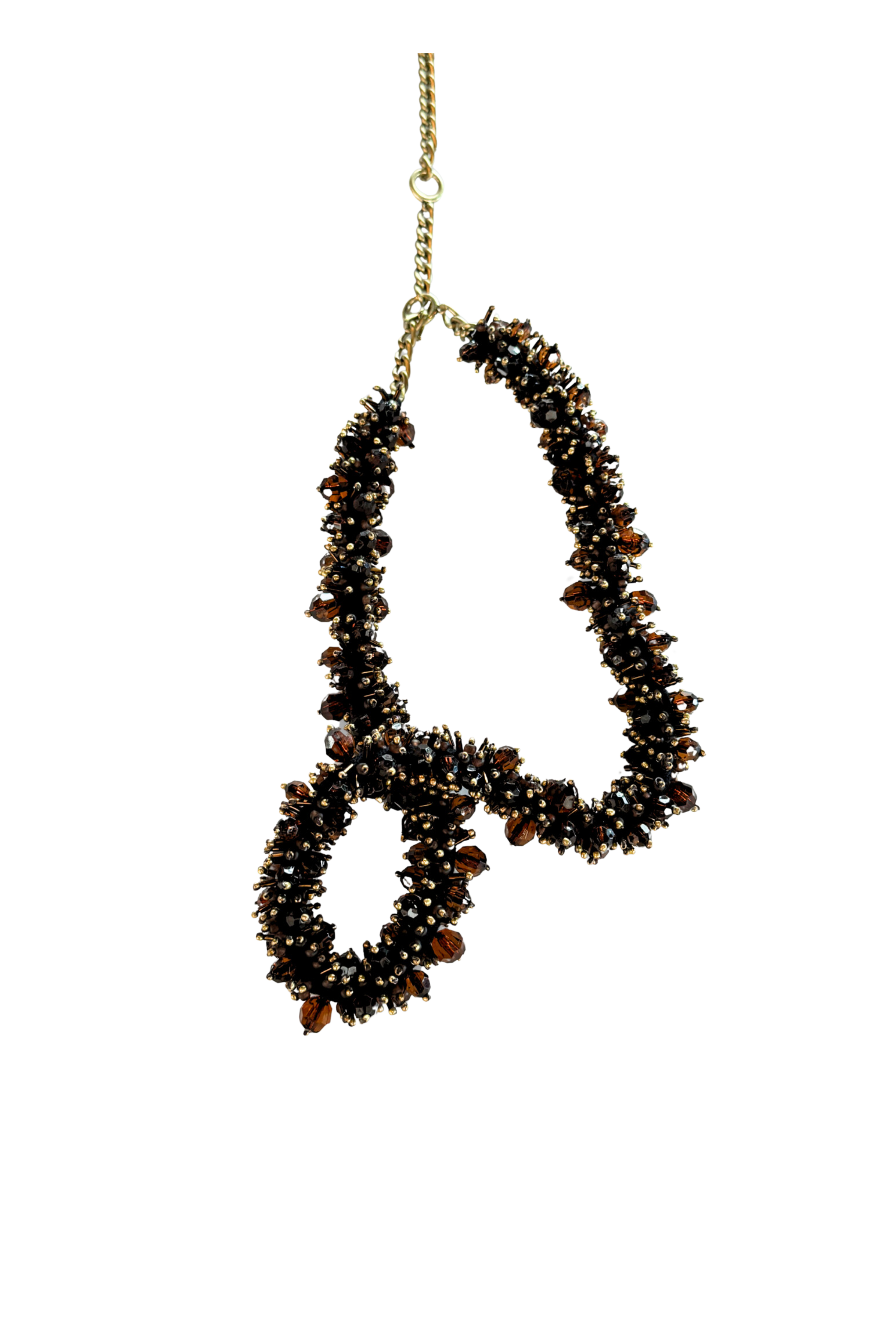 Abstract Twisted Necklace in Brown