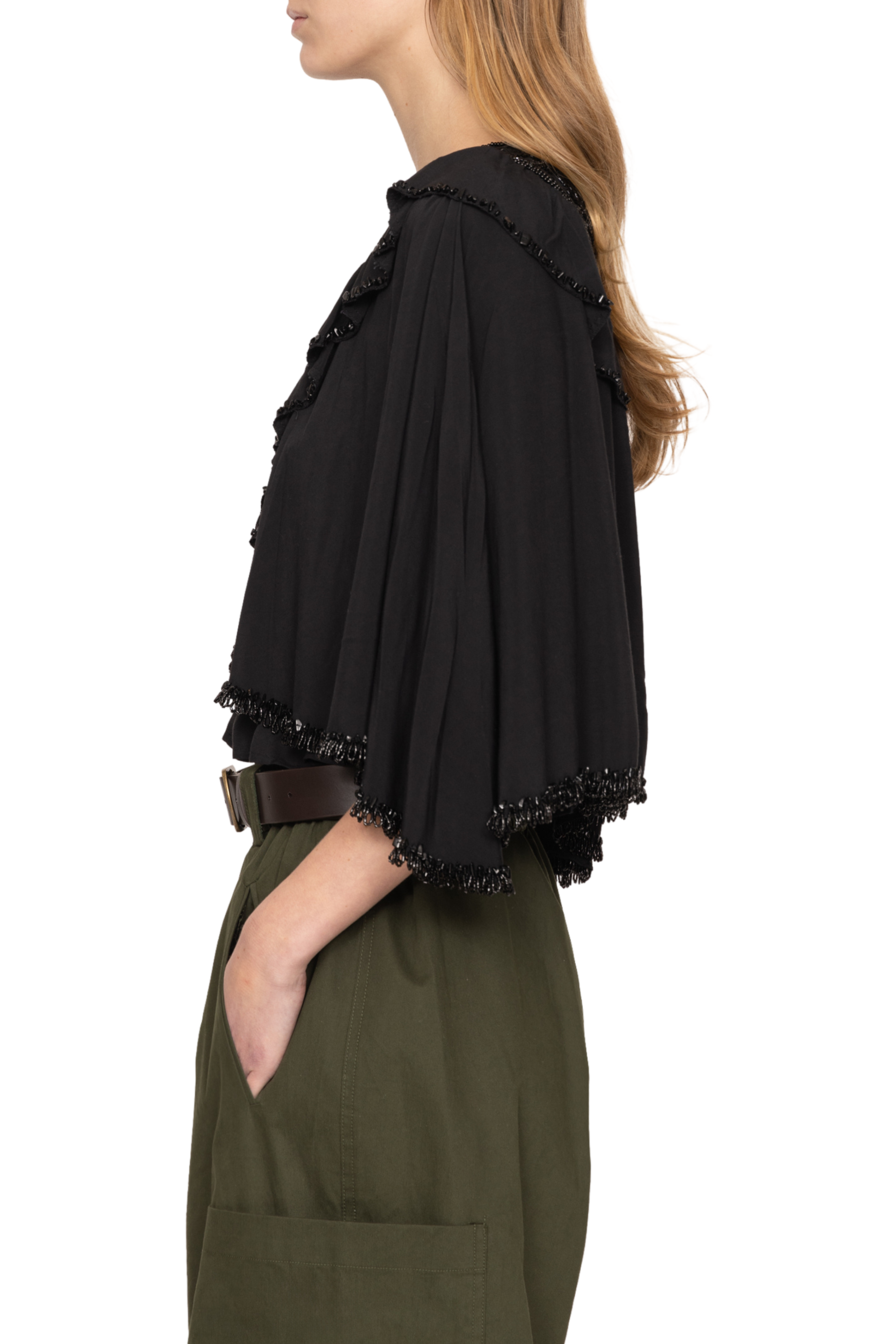 Shanna Lace Beaded Capelet Top