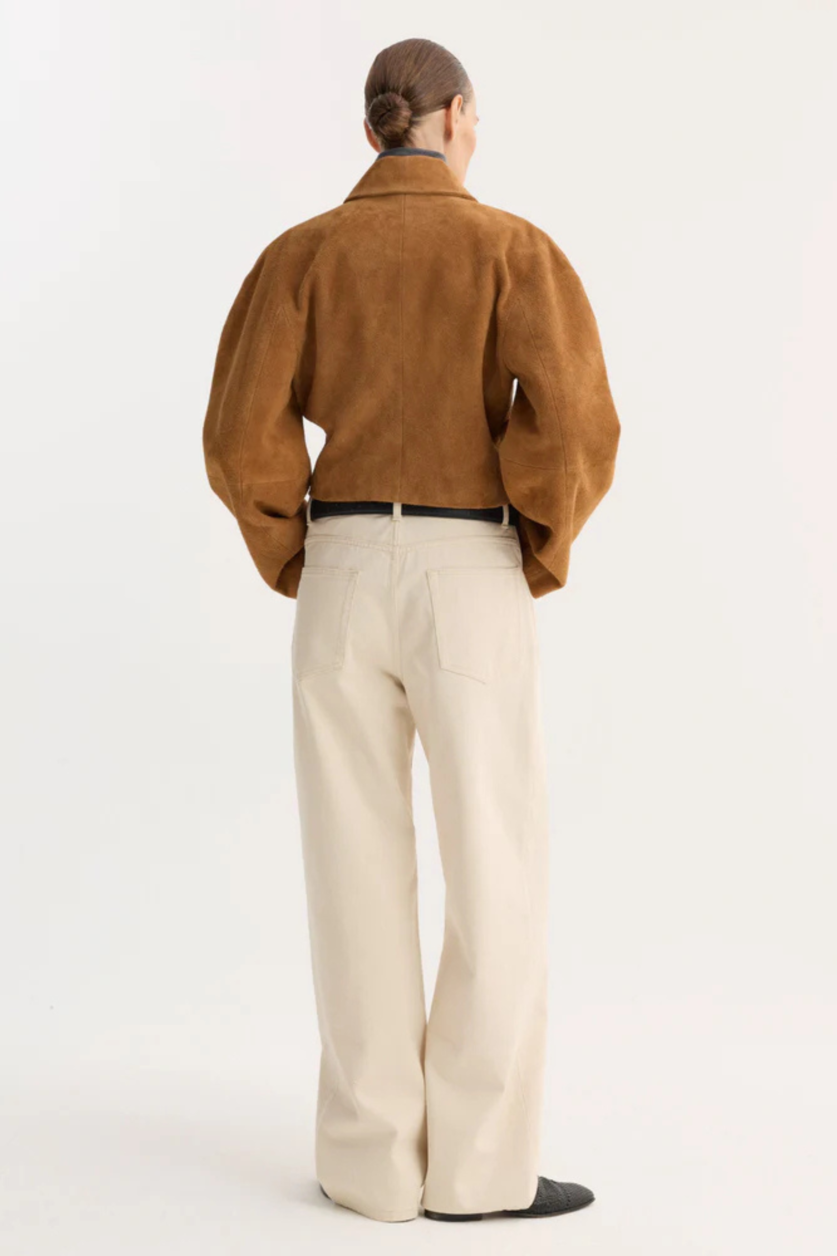 Rounded Textured Suede Jacket