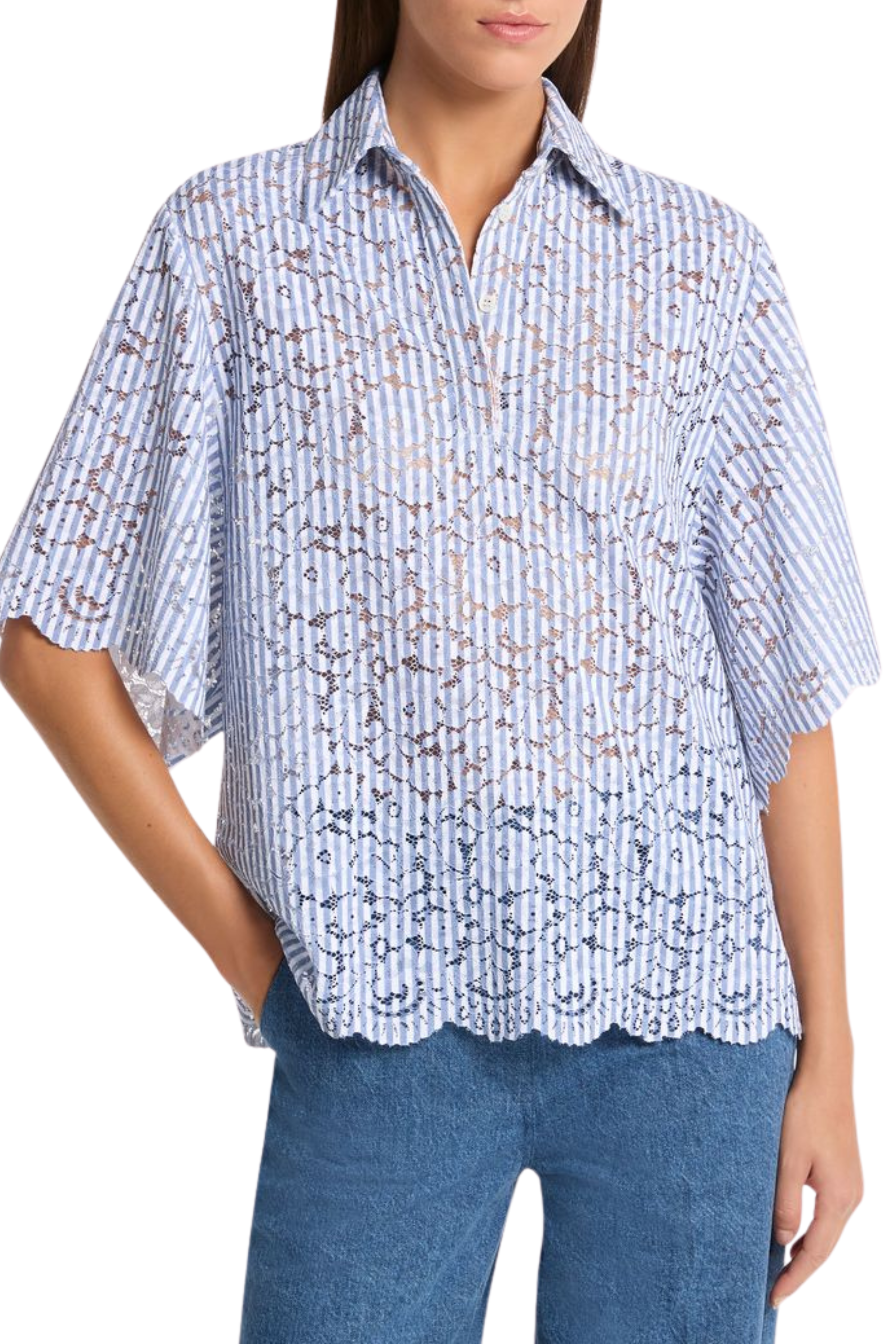 Lace Short Sleeve Shirt
