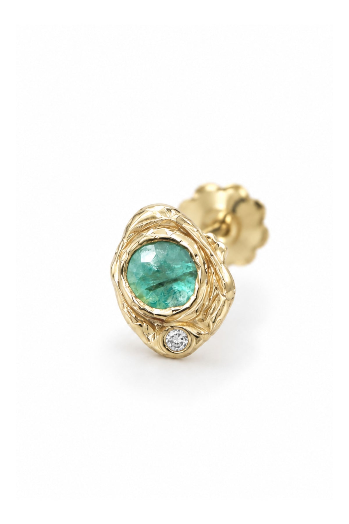 Sculptural Stud - Brazilian Emerald