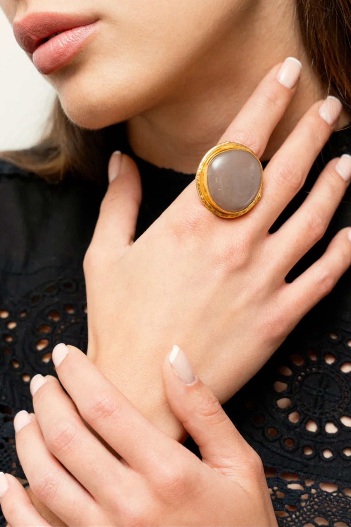 Macaron Ring - Purple Moonstone