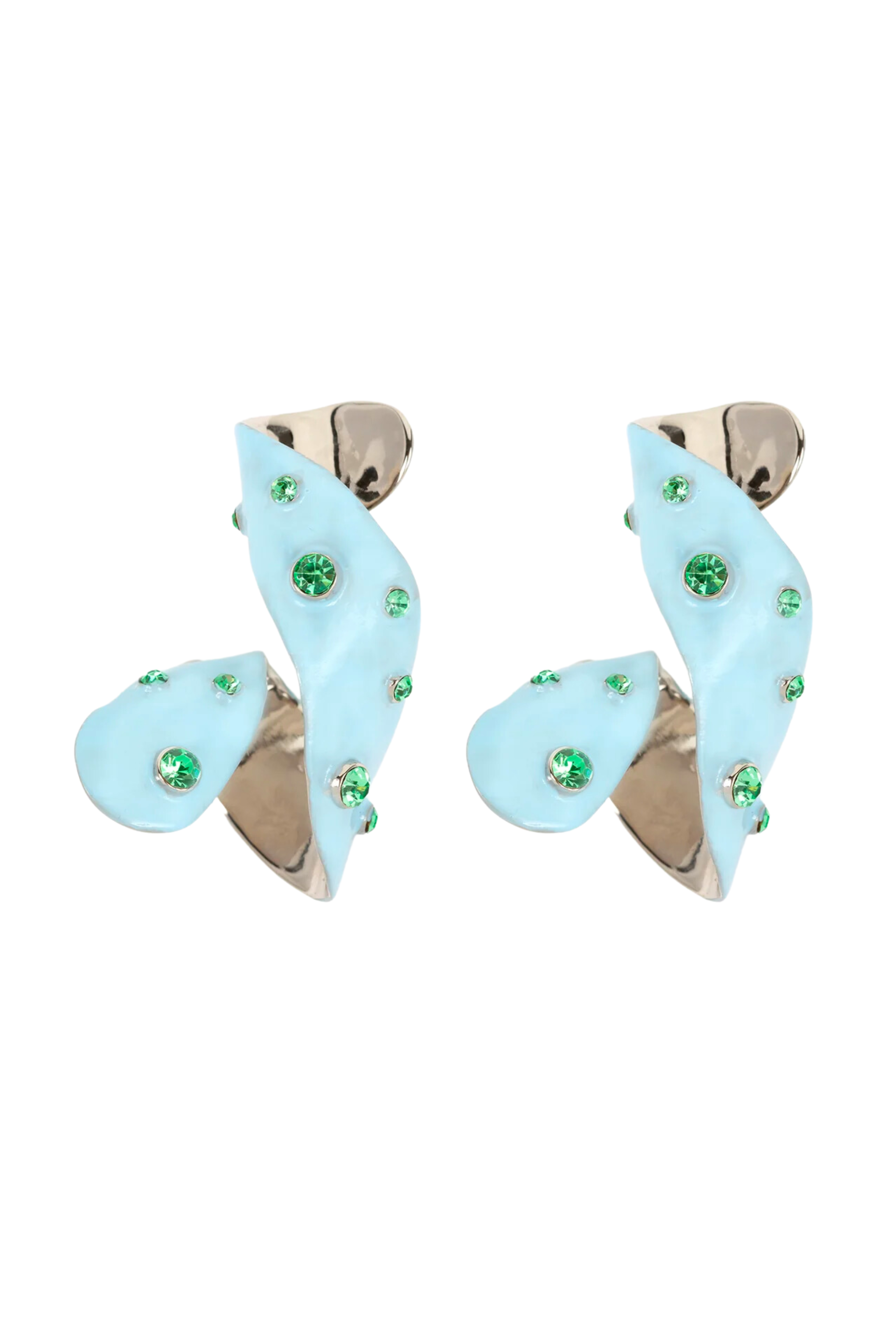 DRIES VAN NOTEN Light Blue Geometric Earrings