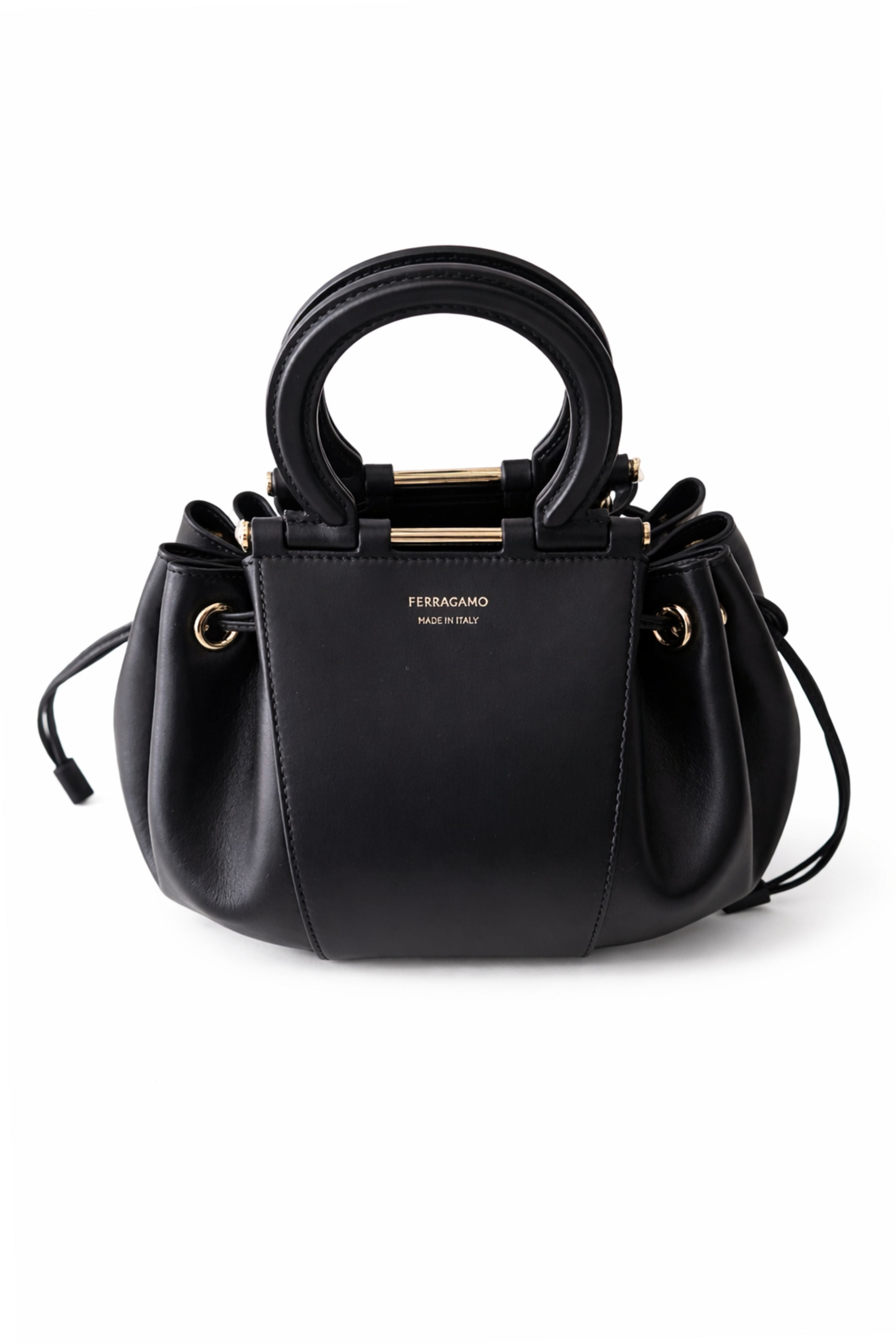 Gancio Handle Drawstring Bag