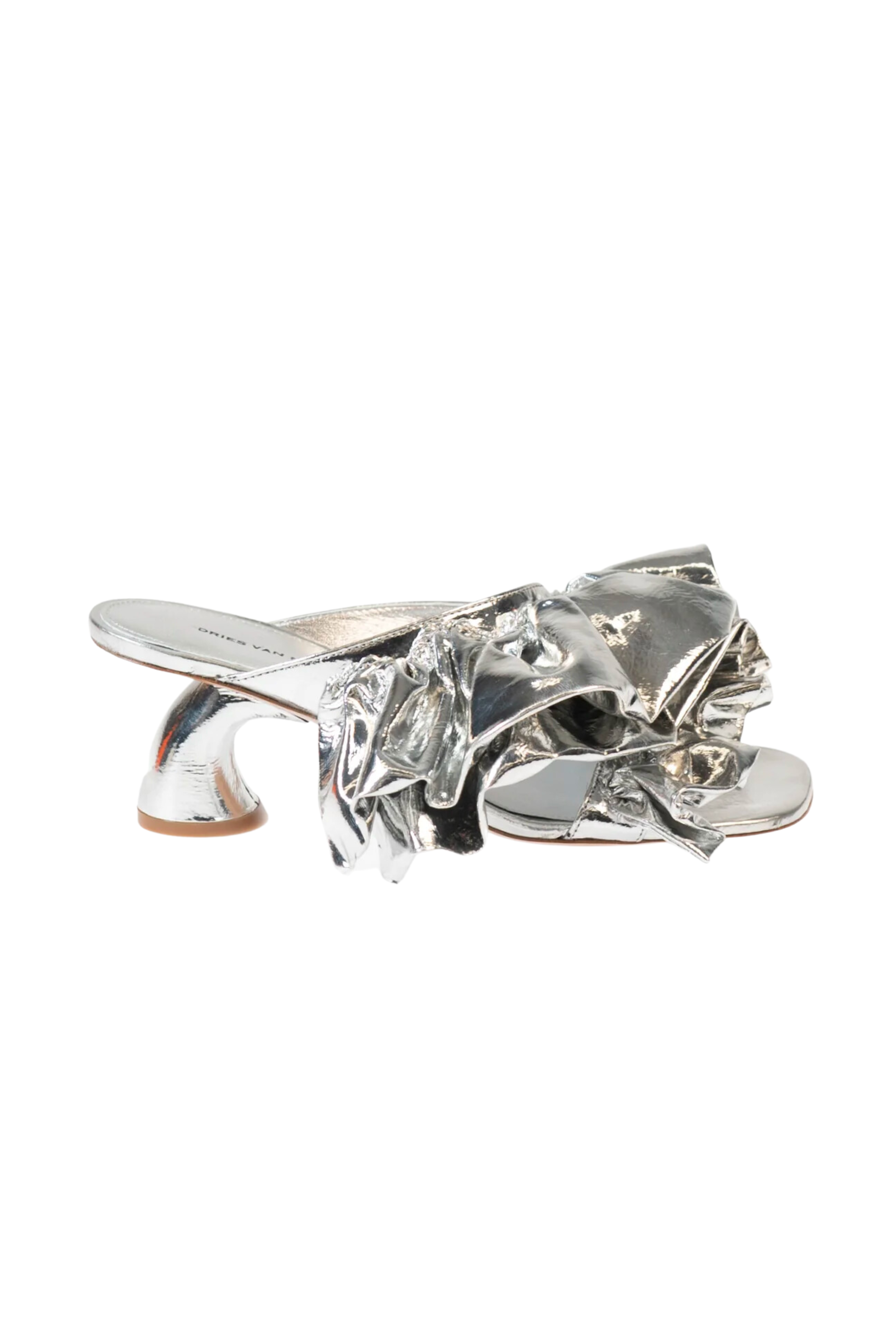 Dries Van Noten Metallic Ruffle Sandal