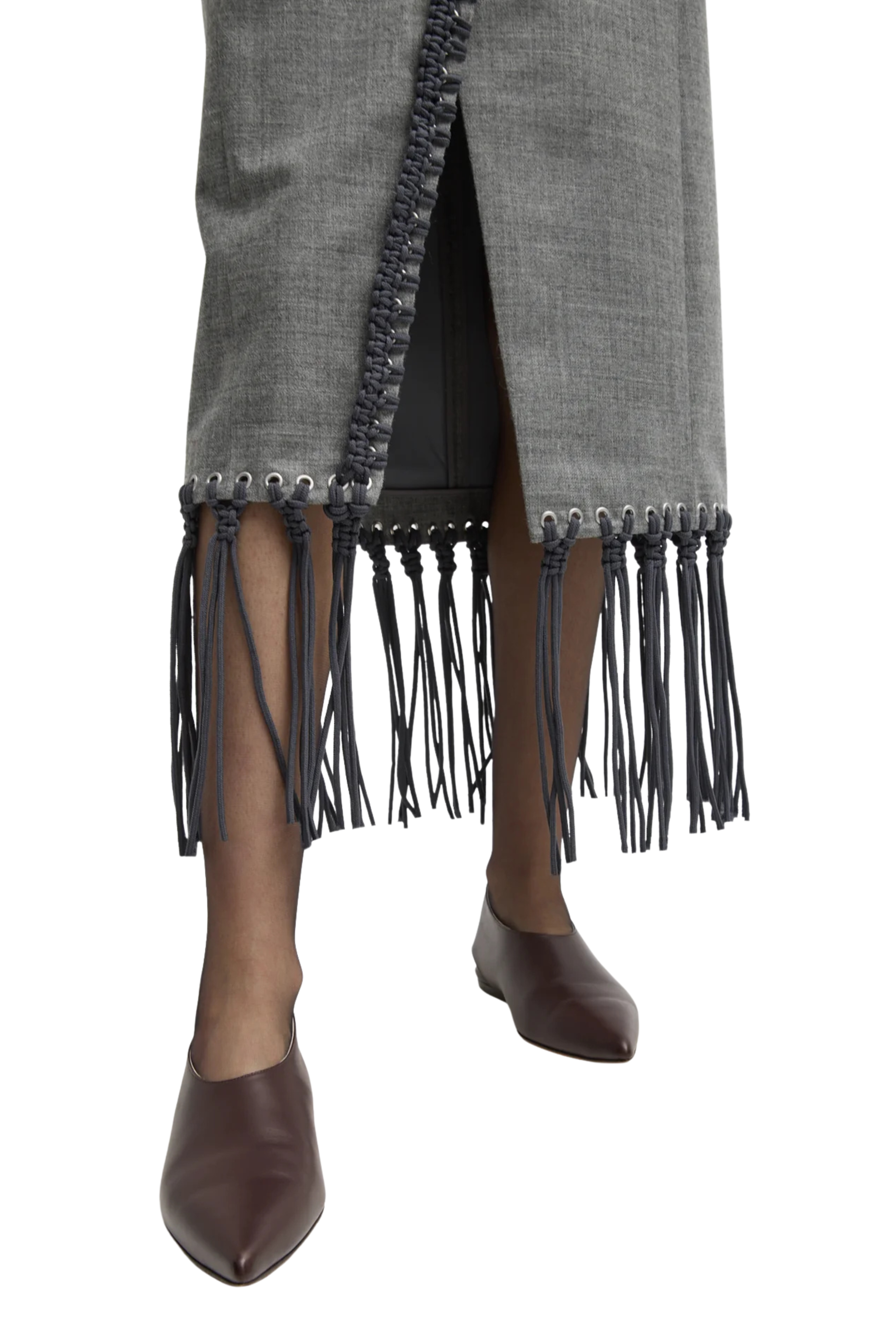 Techy Bonded Wool Crochet Trim Skirt