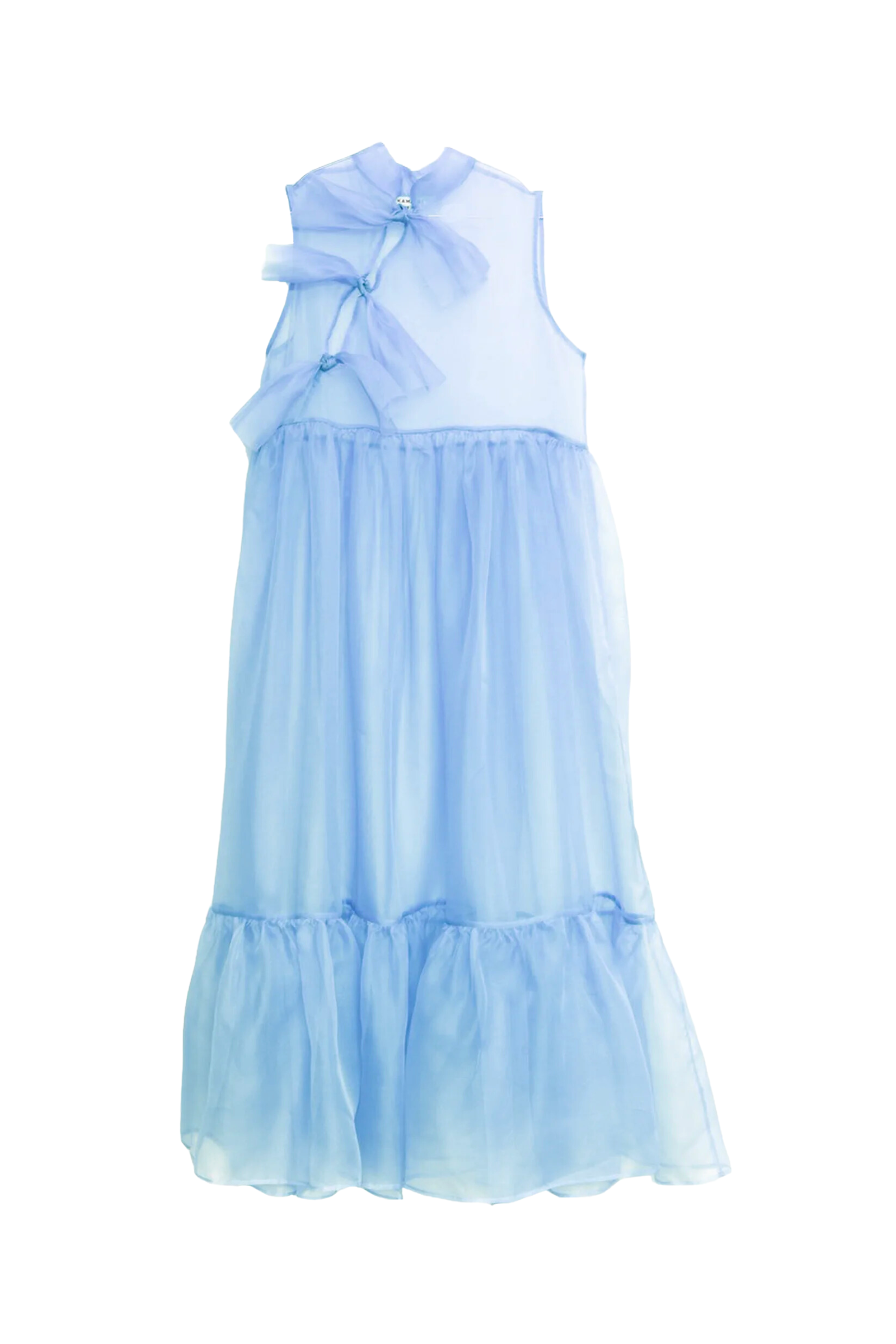 KAMPERETT Mae Silk Organza Dress in Cornflower