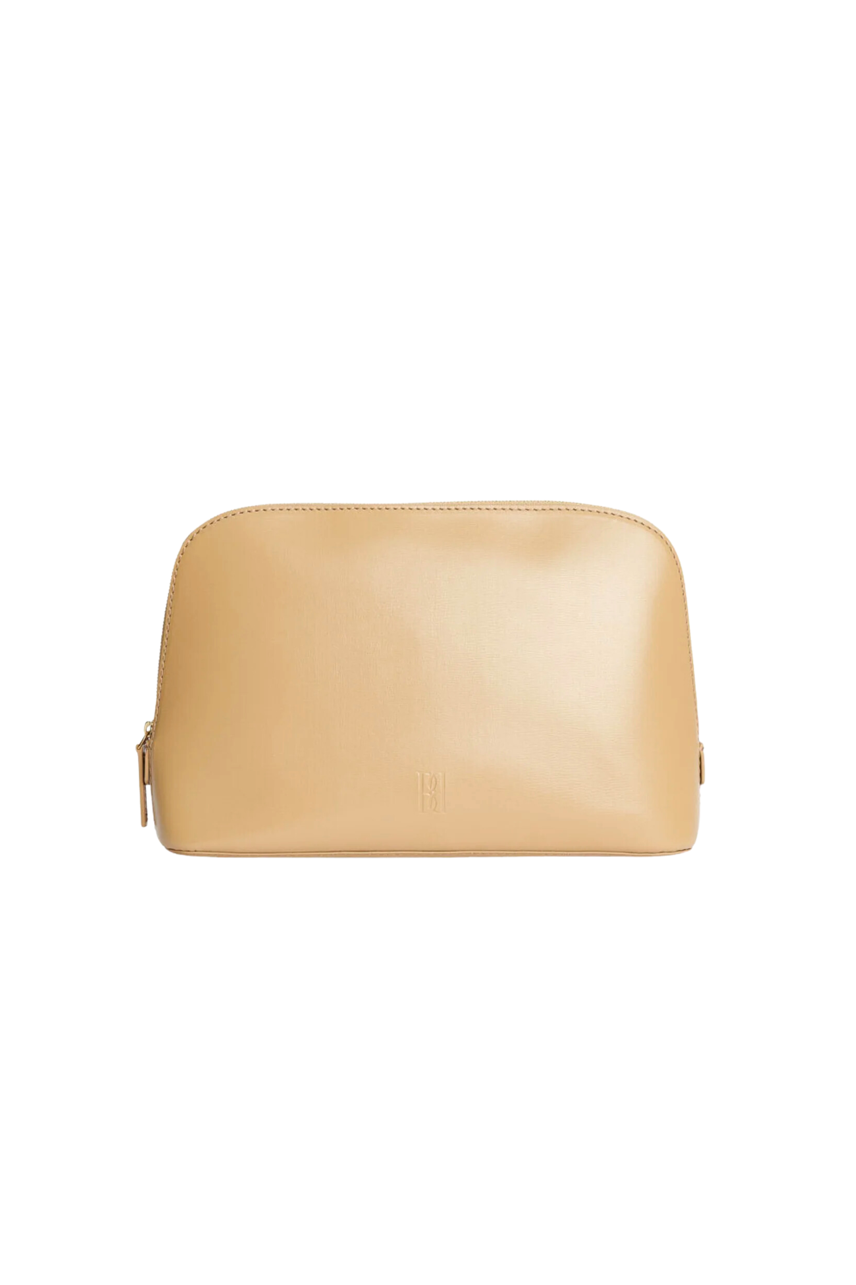 BY MALENE BIRGER Aya Medium Beige Travel Leather Makeup Pouch