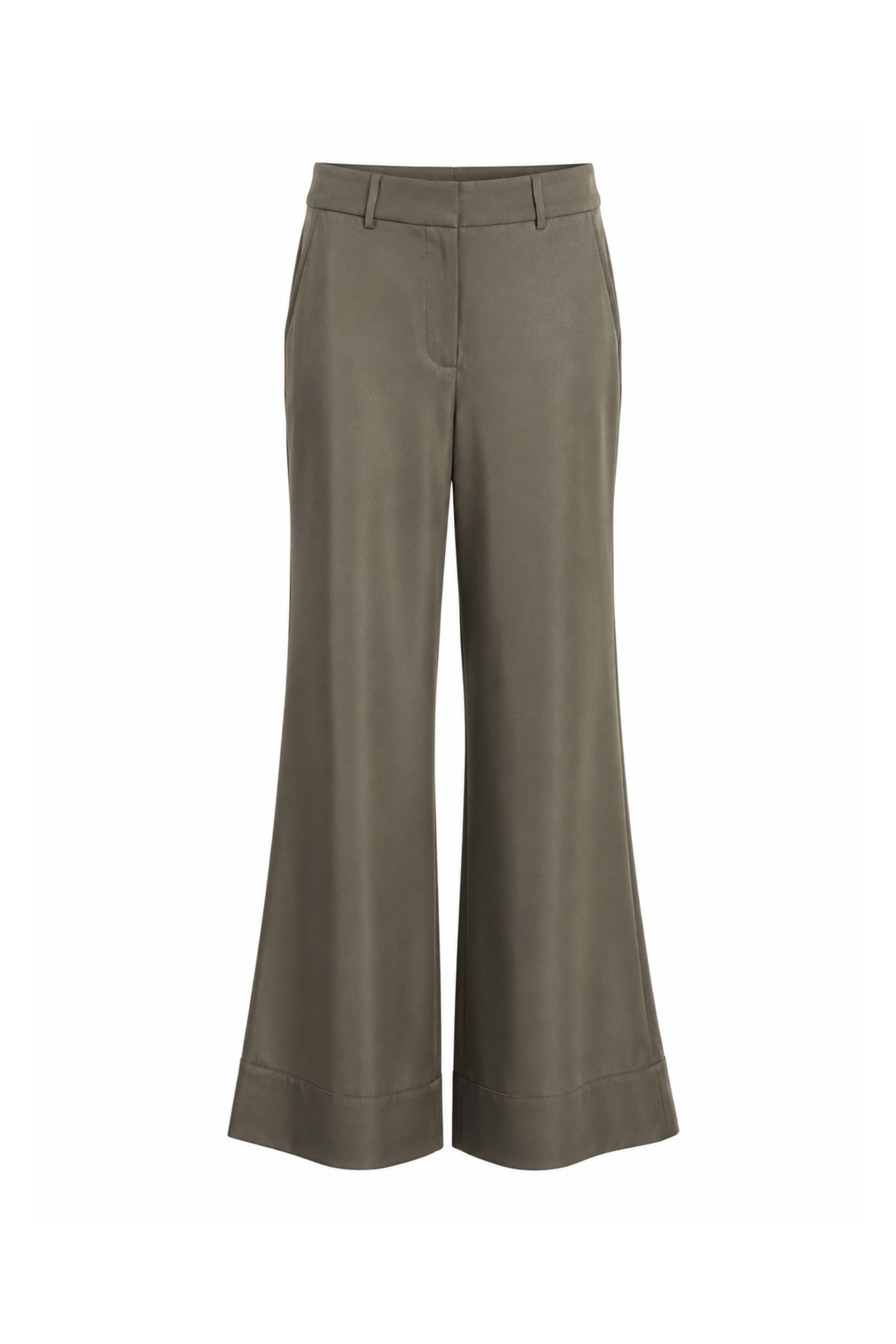 Summer Wool Flare Trouser in Putty