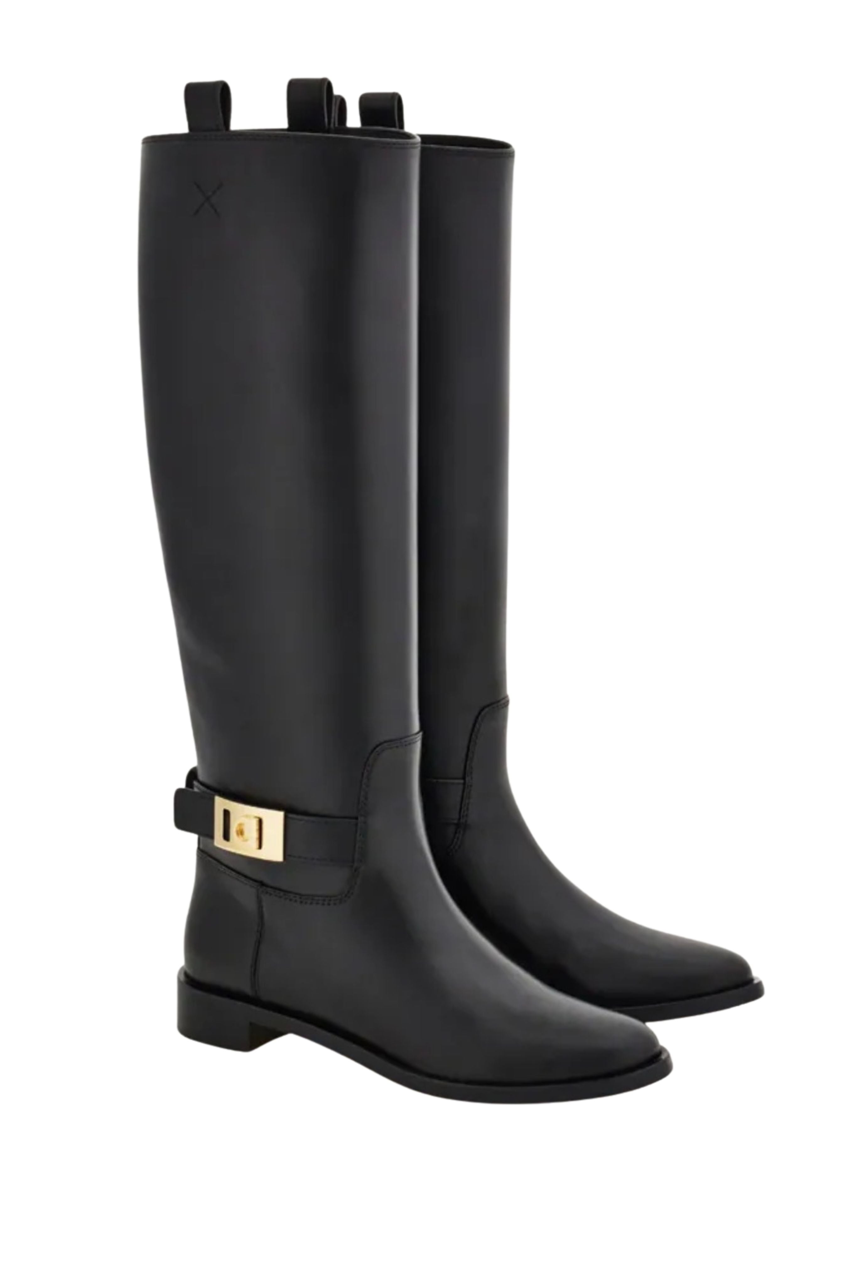 Knee High Boot with Hug Buckle Detail