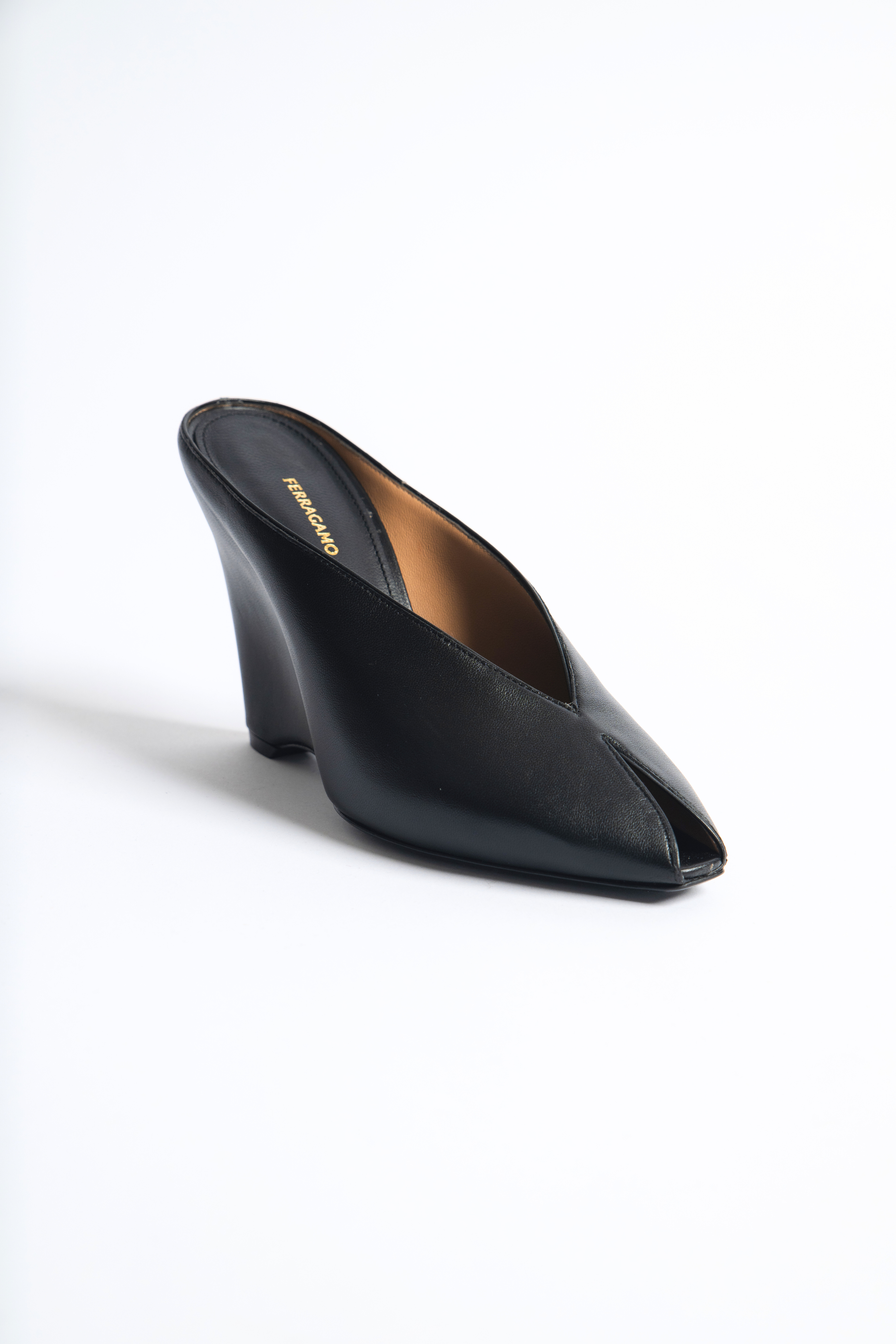 Mule Wedge in Black