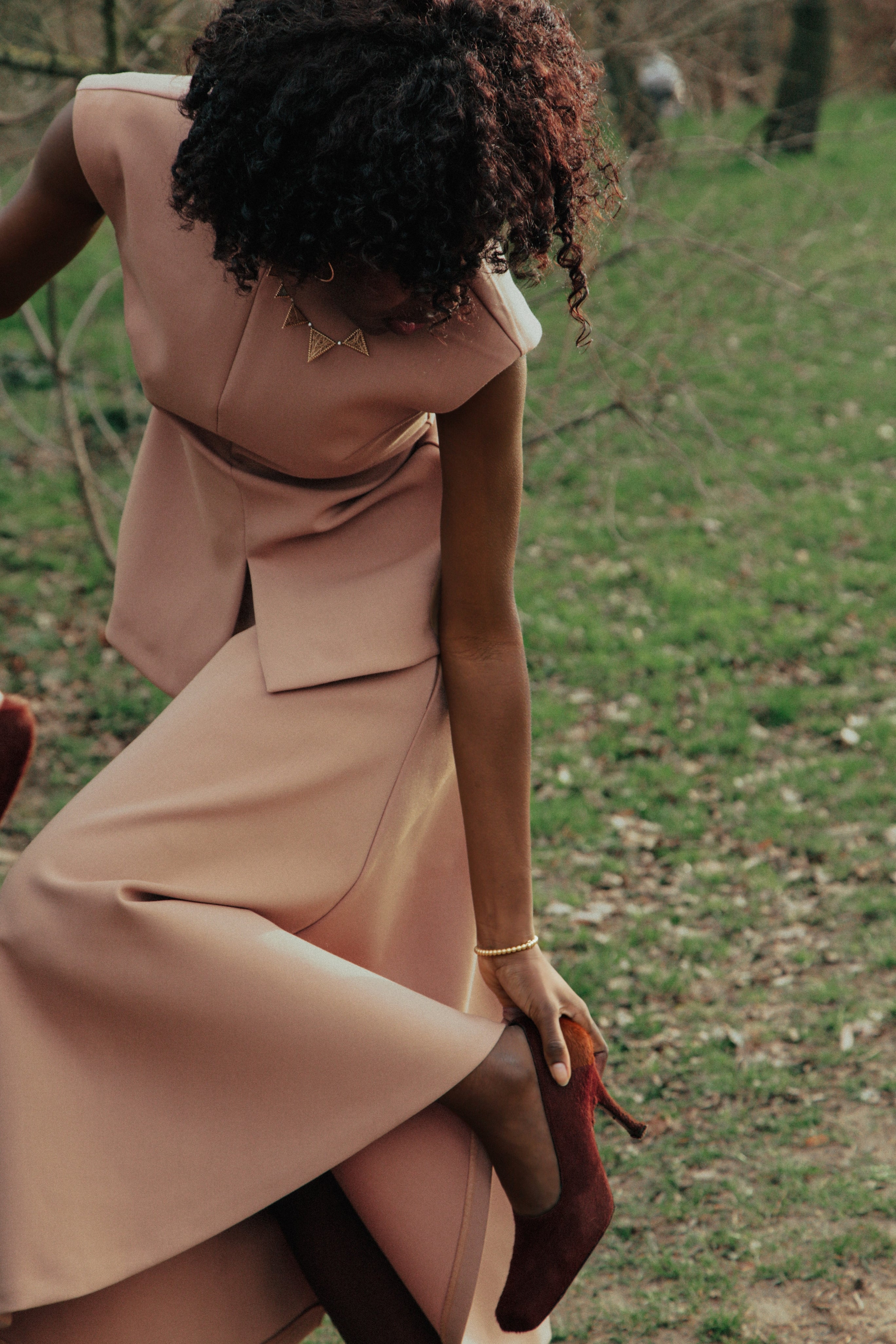 Curved Open Back Top