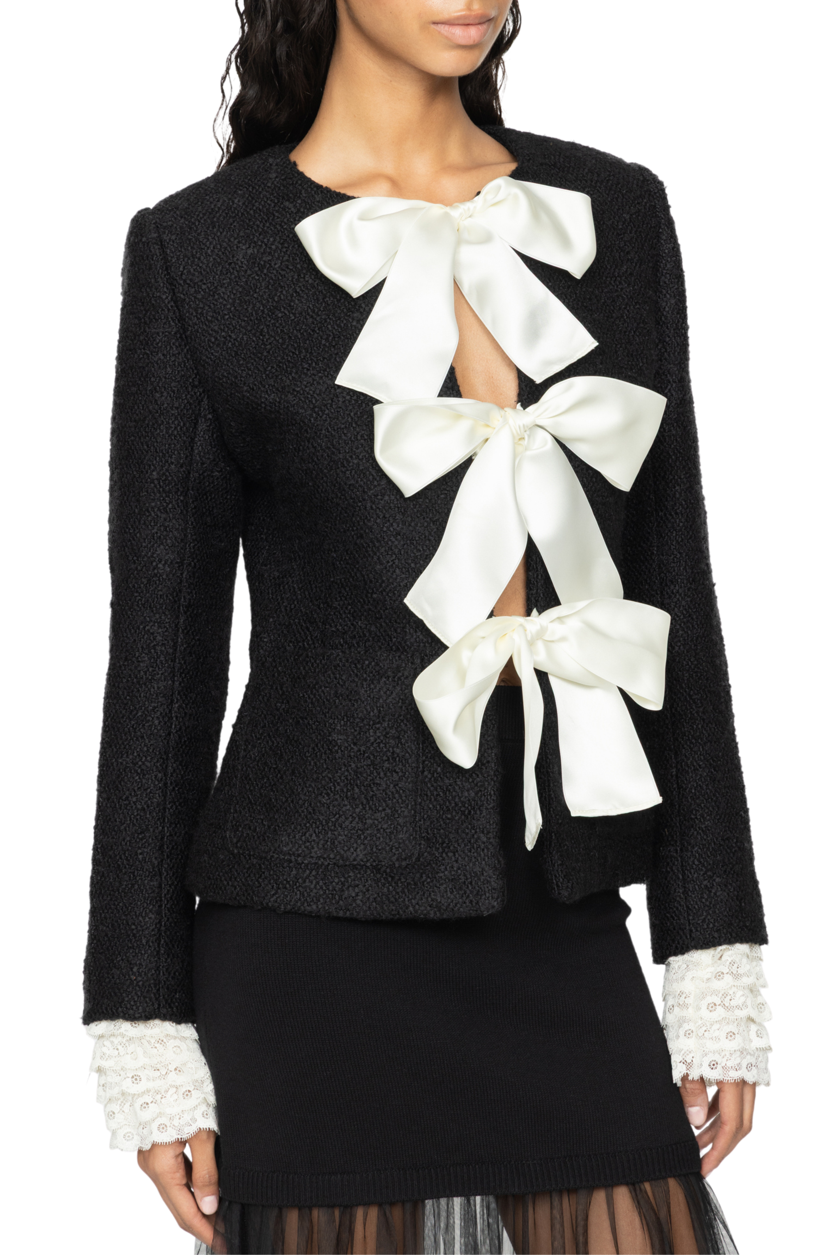 Seraphine Solid Bow Jacket
