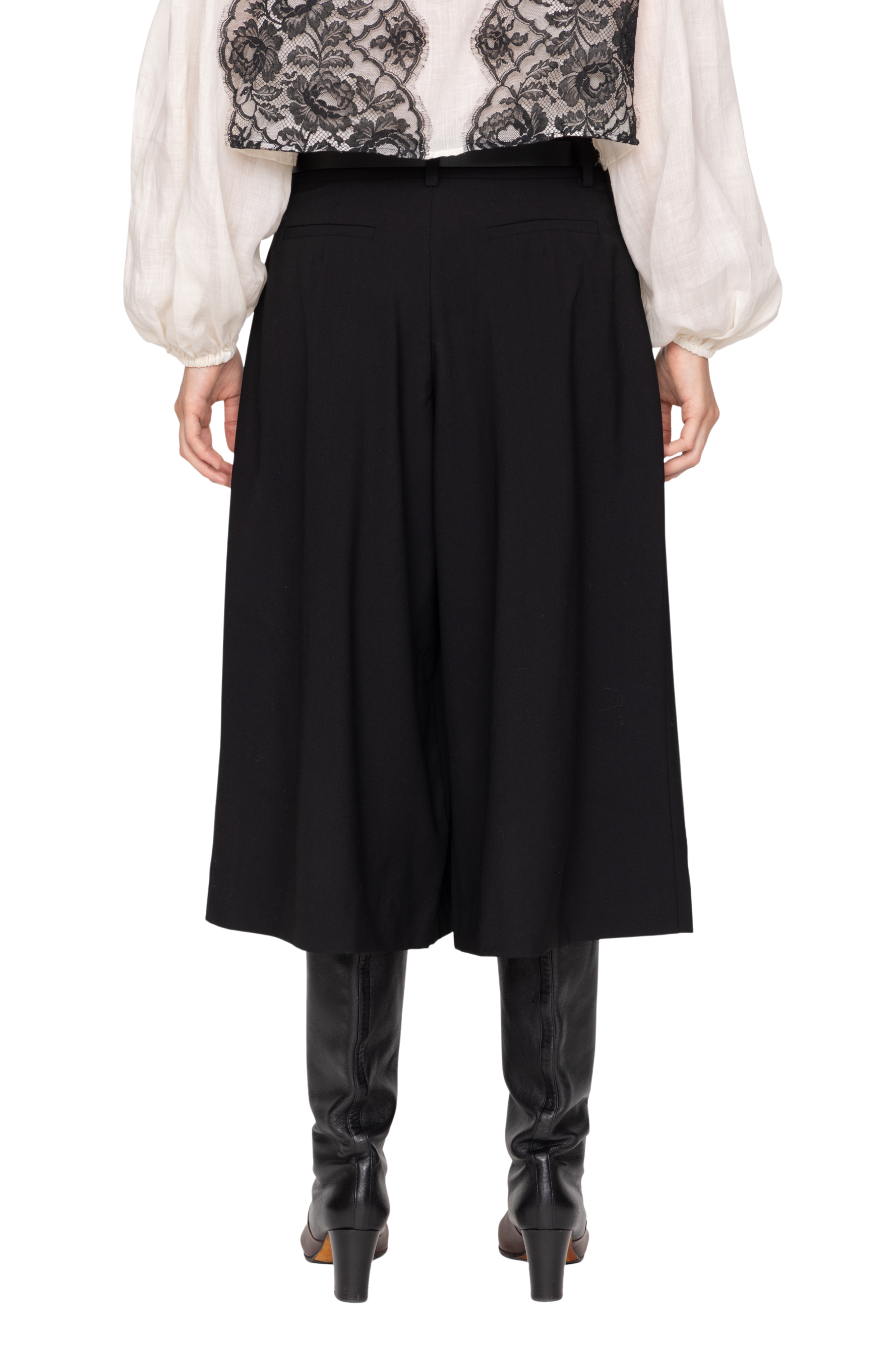 Adeline Wool Suiting Belted Culotte
