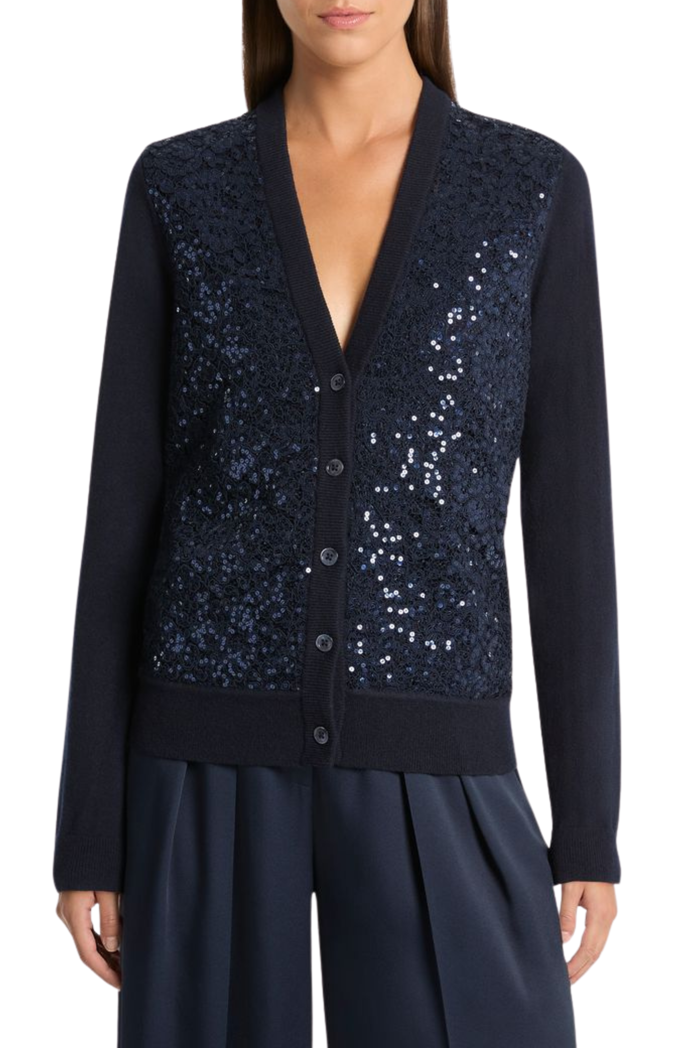 Embellished Lace Front Cardigan