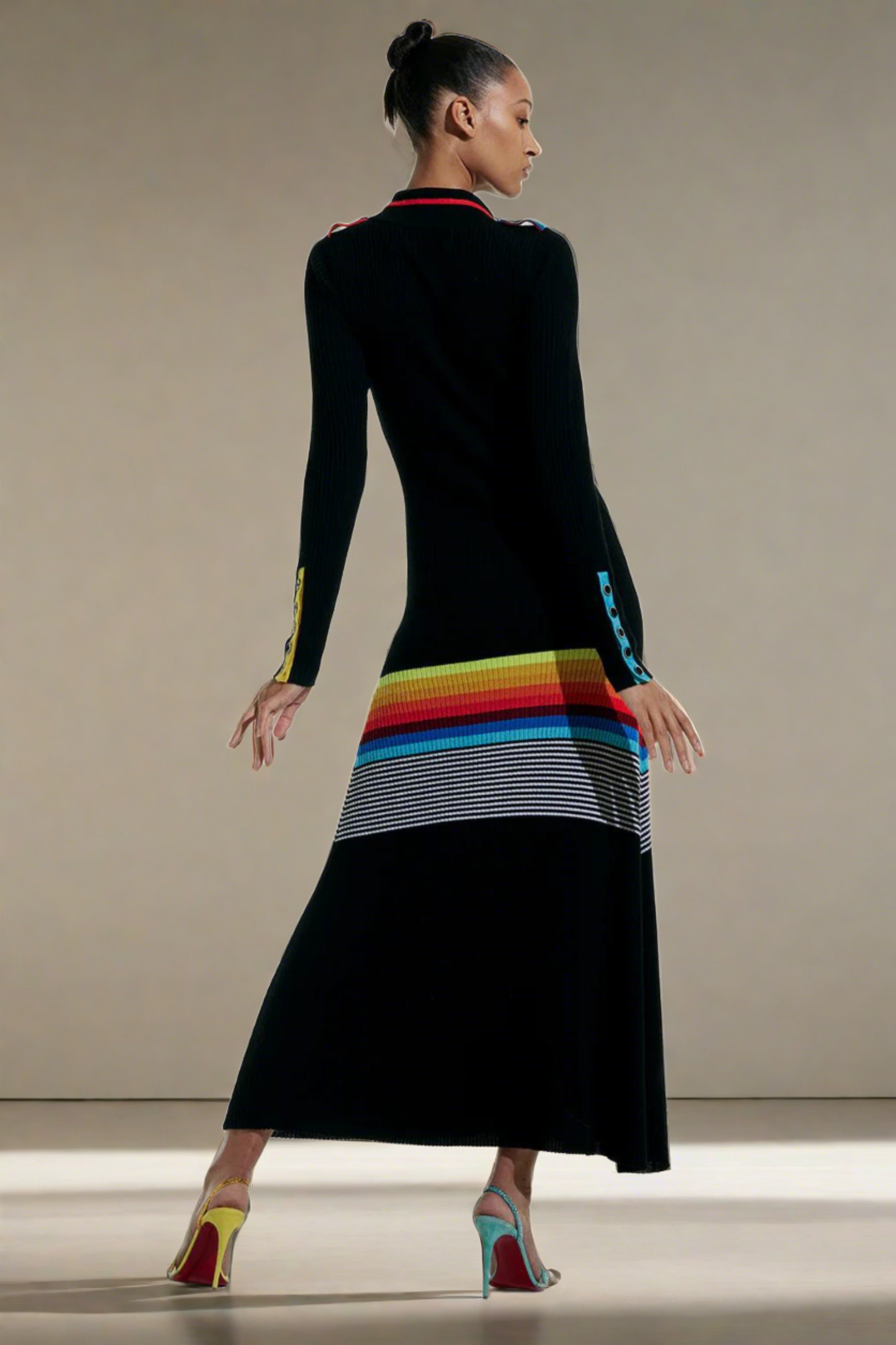 CHRISTOPHER JOHN ROGERS Ribbed Knit Polo Shirt Dress