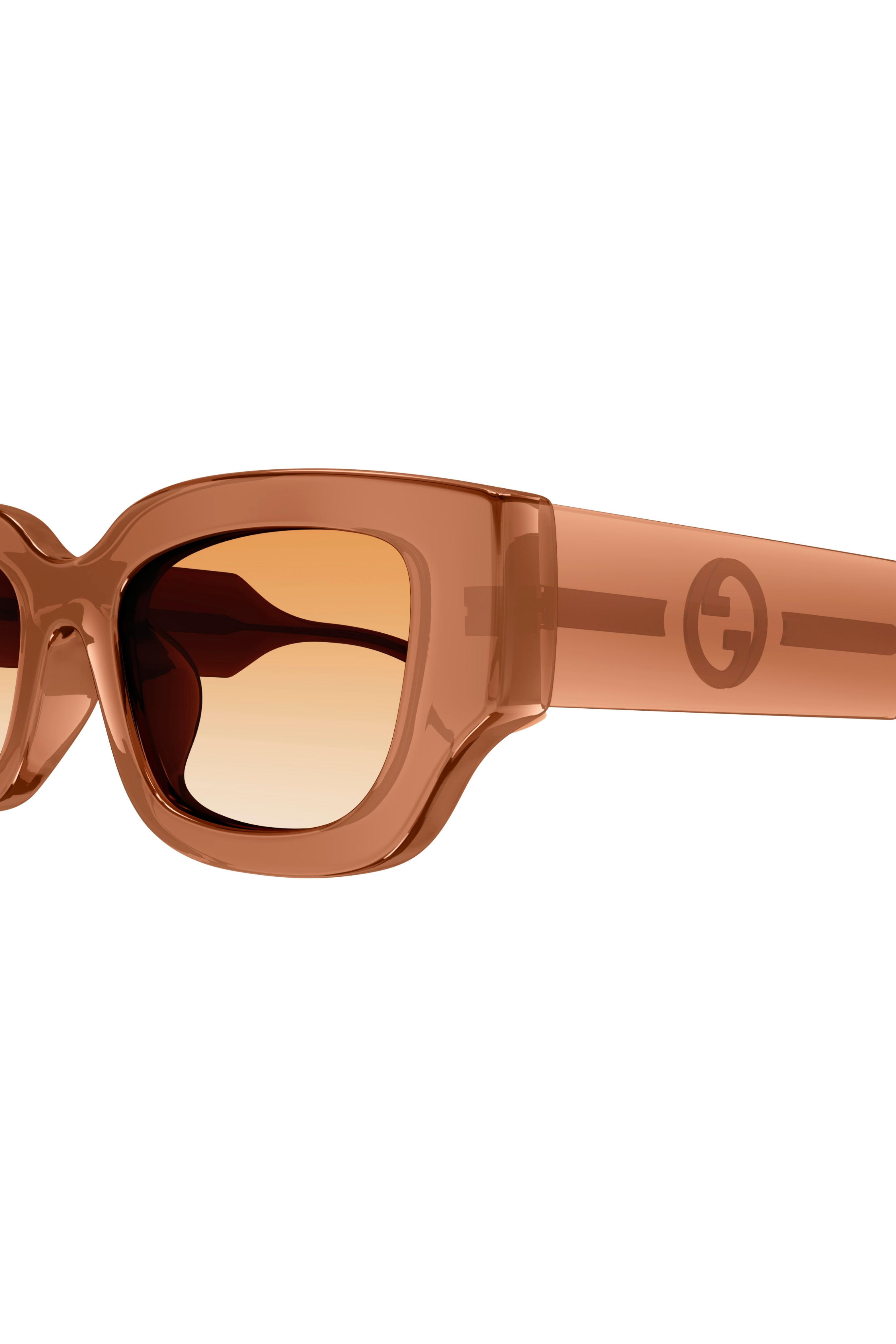 GUCCI Transparent Oval Frame Sunglasses