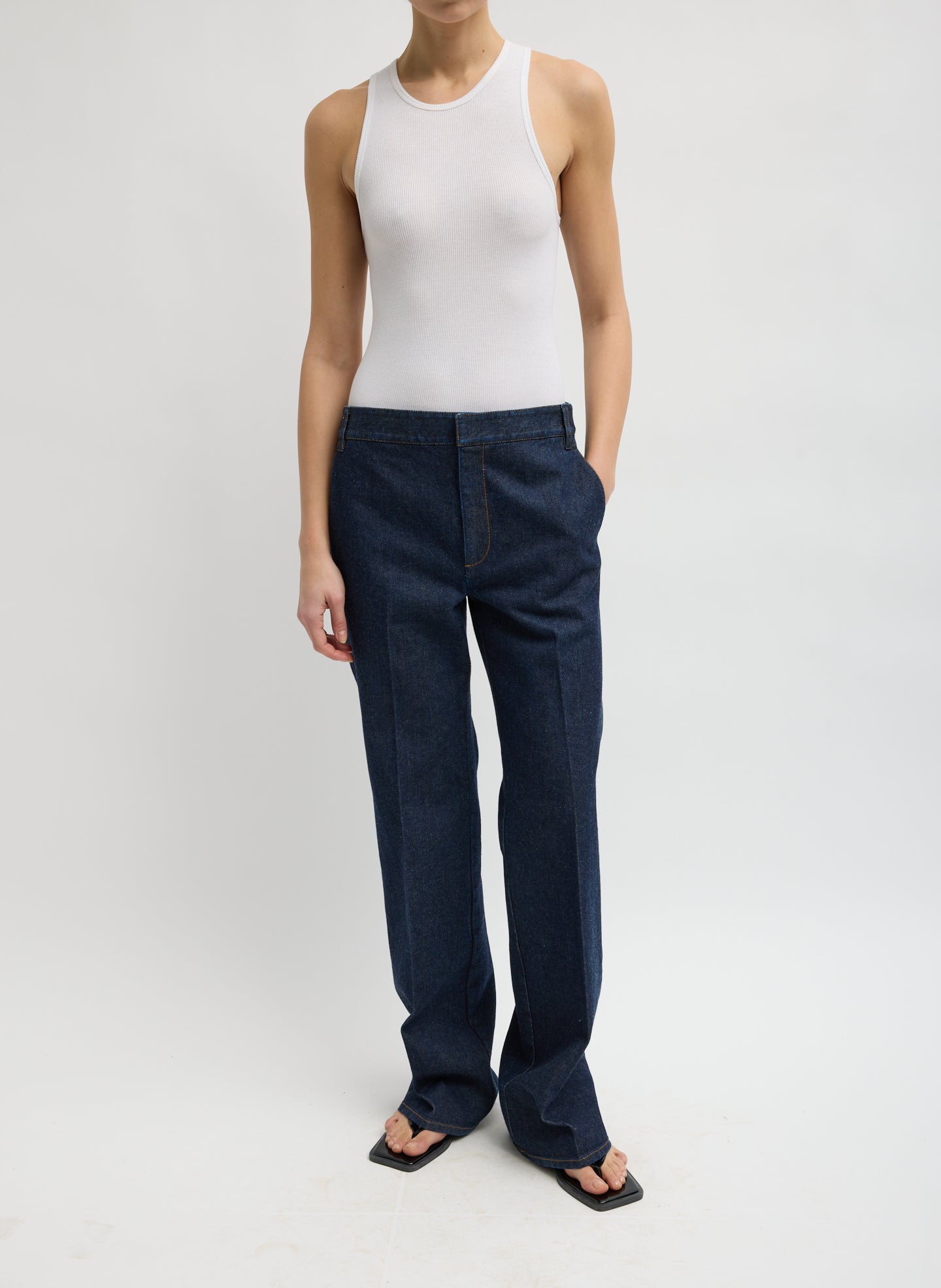 INDIGO DENIM PAT TROUSER JEAN
