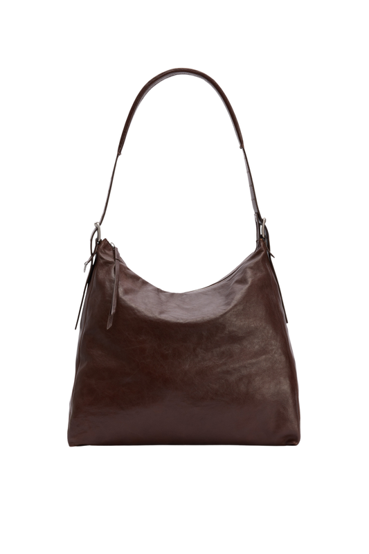 Belted Hobo Bag in Espresso