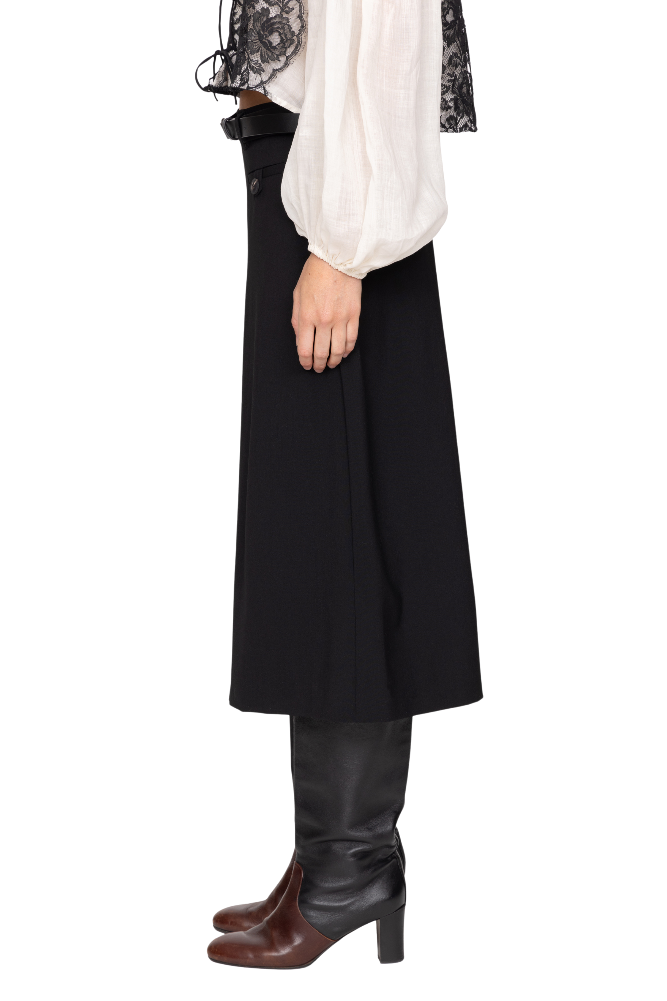Adeline Wool Suiting Belted Culotte
